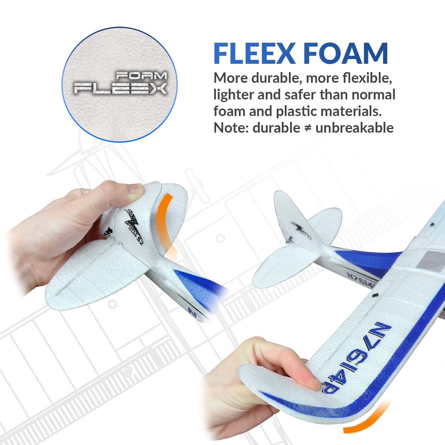 RCSHOBBY RC Plane Sport Cub 500 S2 RC Airplane RTF 4 CH Remote Control Airplane with Gyro Stabilization System& One Key Aerobatic, Ready to Fly for Beginners,Adults