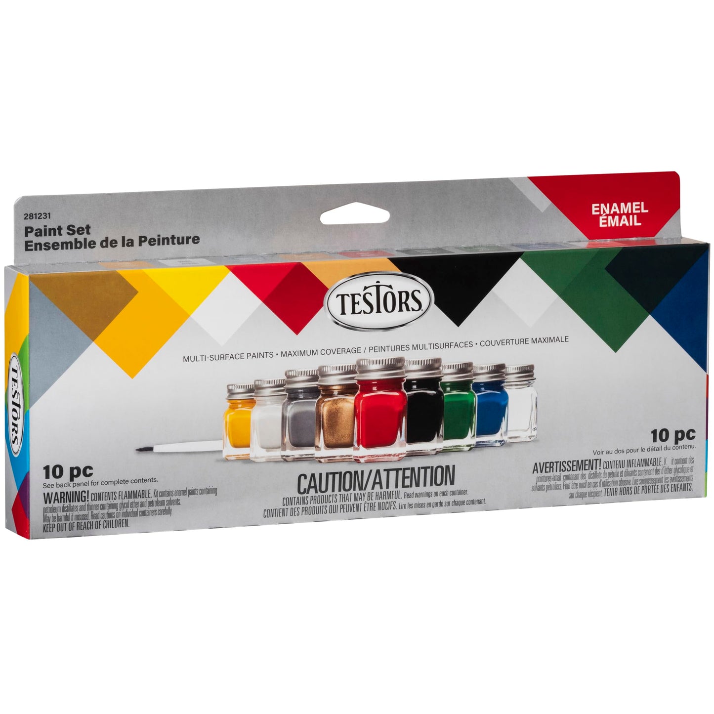Testors 281231 Enamel Paint Set, 10 Piece Set