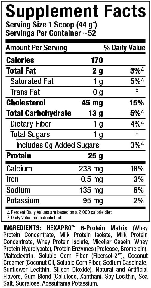 ALLMAX Nutrition HEXAPRO, French Vanilla - 5 lb - 25 Grams of Protein Per Serving - 8-Hour Sustained Release - Zero Sugar - 52 Servings