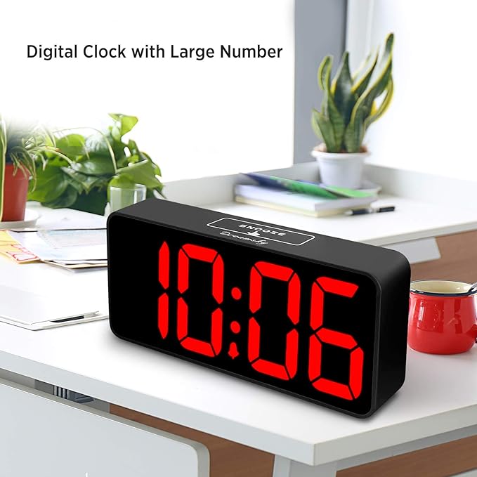 DreamSky Large Digital Alarm Clock Big Number for Seniors/Visually Impaired