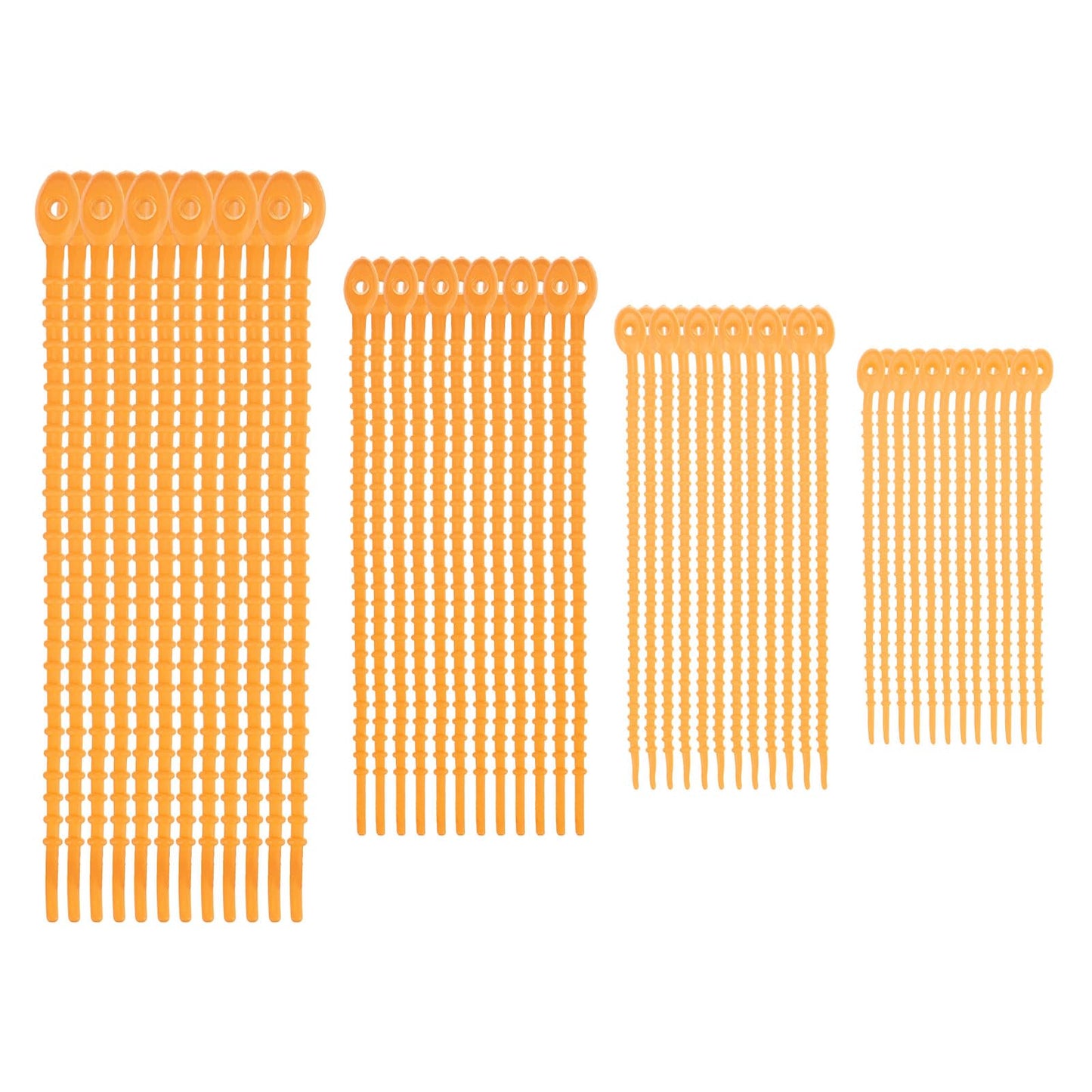 M METERXITY 48-Pack Adjustable Plant Ties, 4.7/5.9/6.7/8.2 Inch Silicone Flexible Multi-Function Garden Twist Tie for Crafts/Gift Wrapping/Gardening Plants, Reusable Support Twine [Orange]