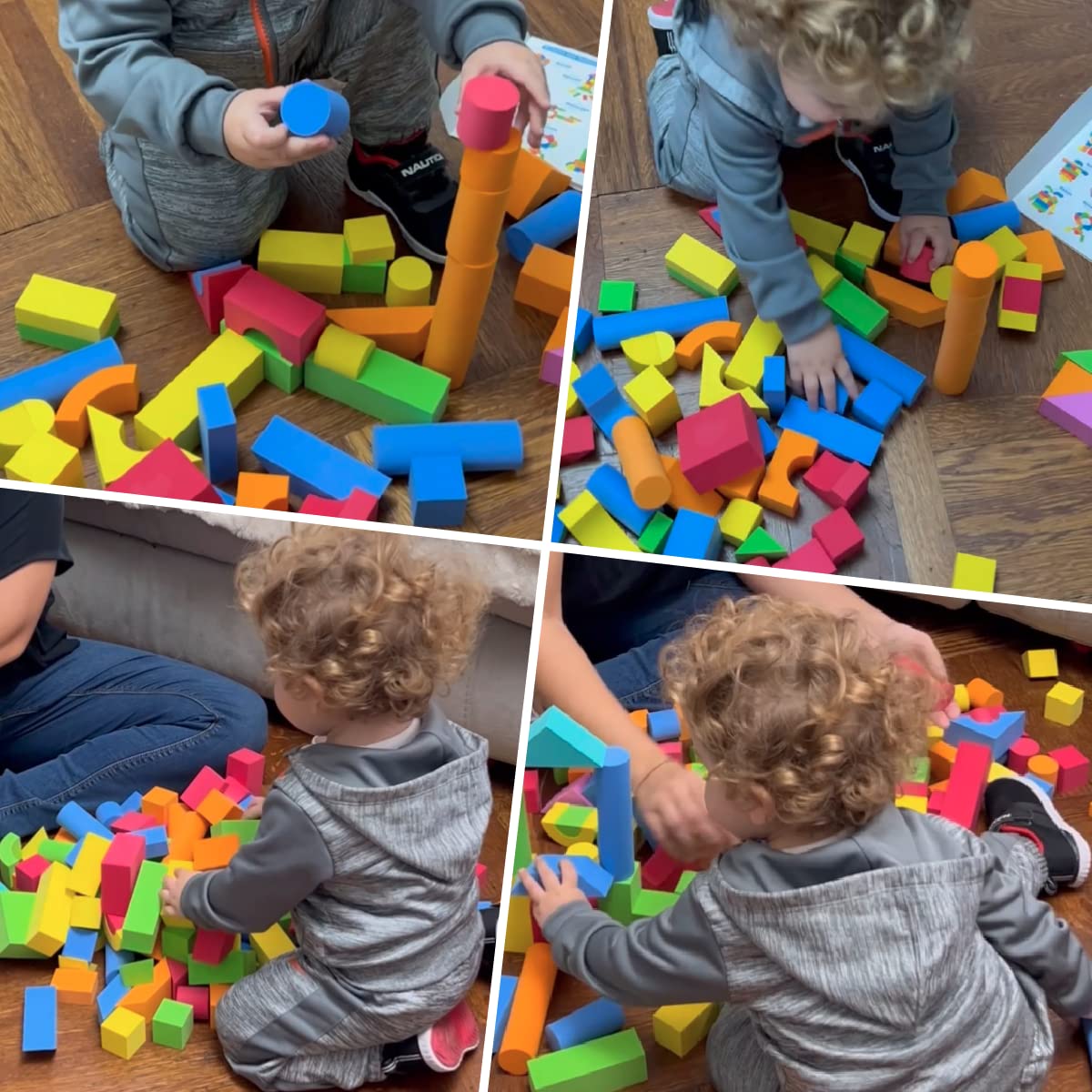Pairez Toys 41pcs Foam Blocks & 105pcs Counting Cubes Bundle, STEM Learning & Building Set for Kids