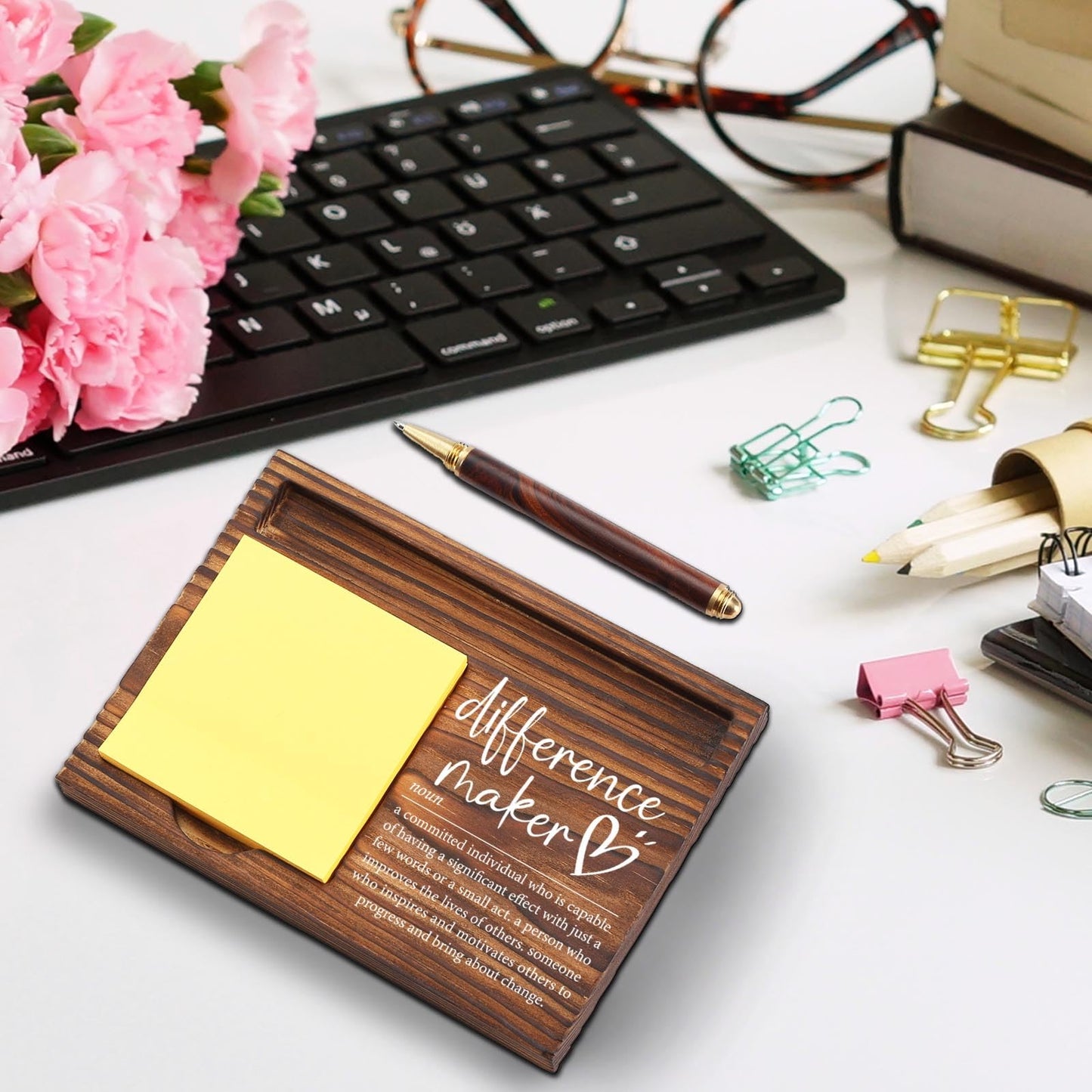 Difference Maker Gift, Difference Maker Appreciation Thank You Gift for Employee Coworker Teacher Mentor Coach Mentor Leader, Difference Maker Company Gift Desk Self-Stick Note Pad Holders TZP09