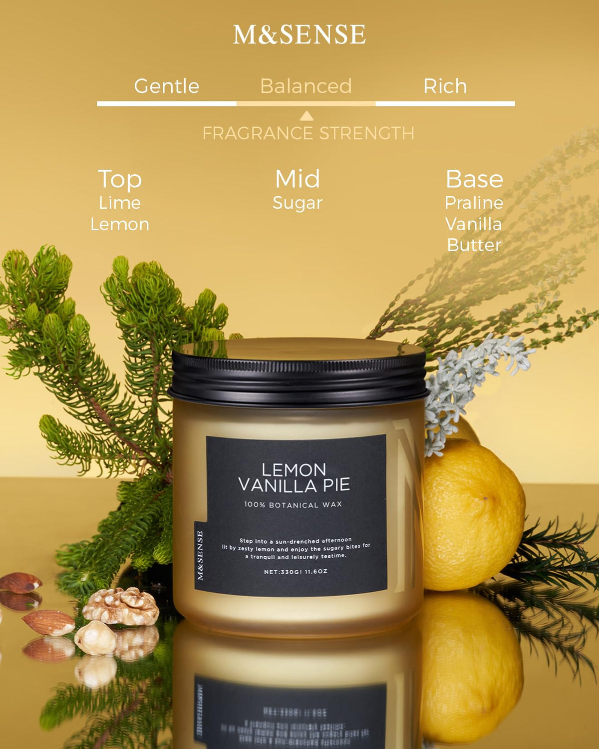 Lemon Vanilla Scented Candles for Home (11.6 Ounce)