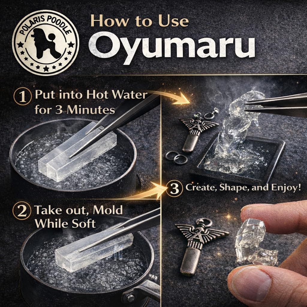 Polaris Poodle Oyumaru Clear Reusable Thermoplastic Mold Material – Clear Instant Mold for DIY Casting, Miniatures, Jewelry & Craft Duplication (8 Pack)