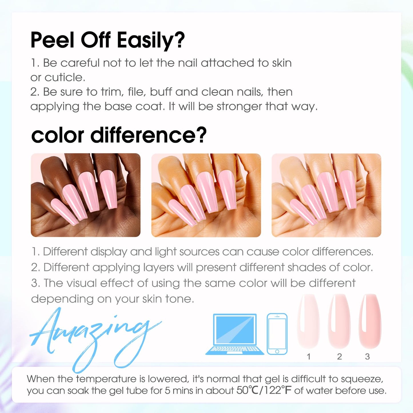 ROSALIND Pink Poly Nail Gel Kit -12 Colors + Nail Art Accessories Kit Nude Shades Poly Nails Gel Starter Kit with Slip Solution All Seasons Classic Colors Nails Extensions Set with Mini UV Lamp