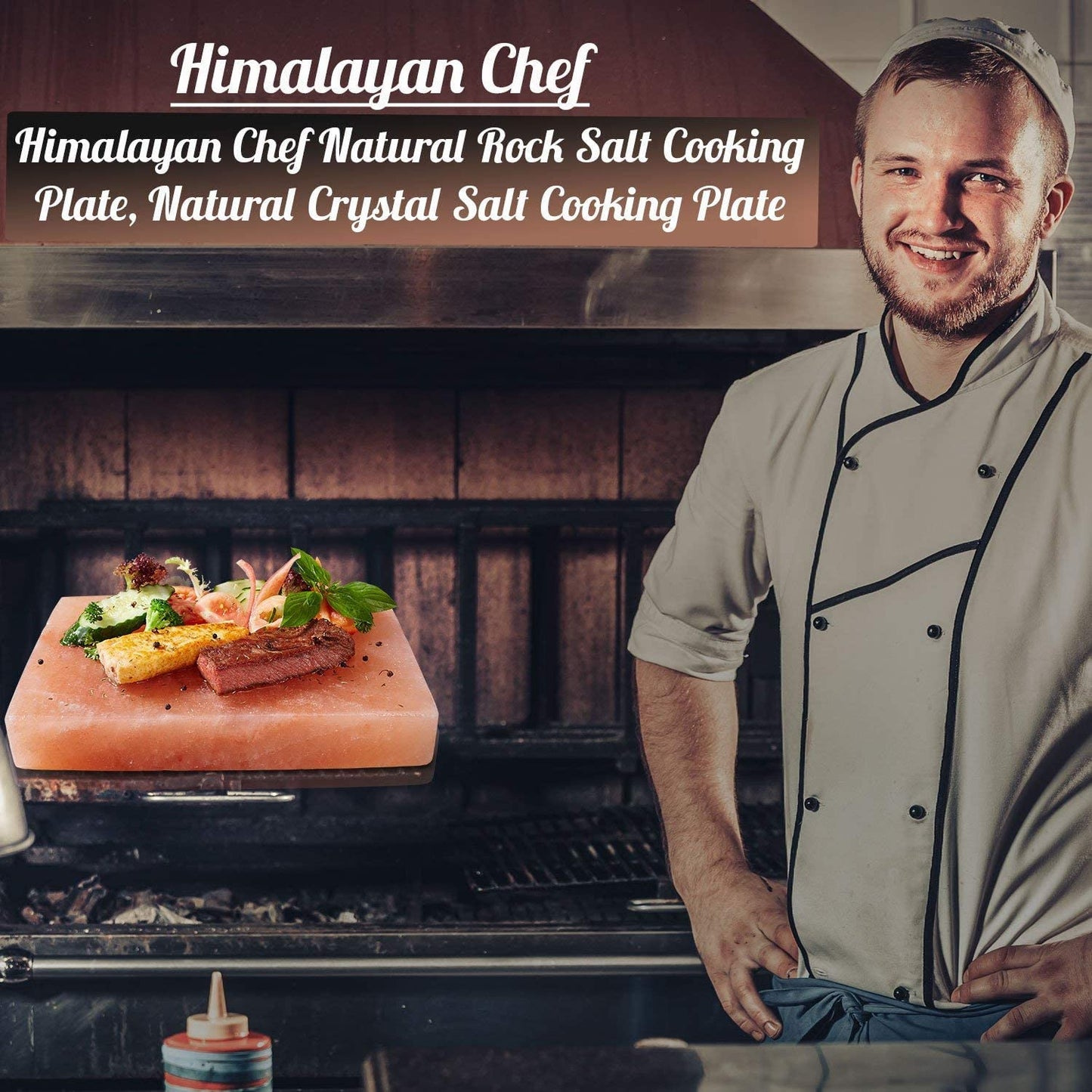 Himalayan Chef Natural Himalayan Crystal Salt cooking plate 8" X 8" X 2"
