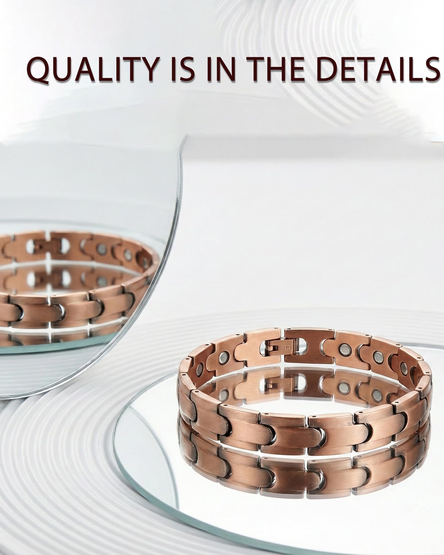 Jecanori Magnetic Copper Bracelet for Women With 3500 Gauss Magnets, Adjustable Length,Ideal Gift