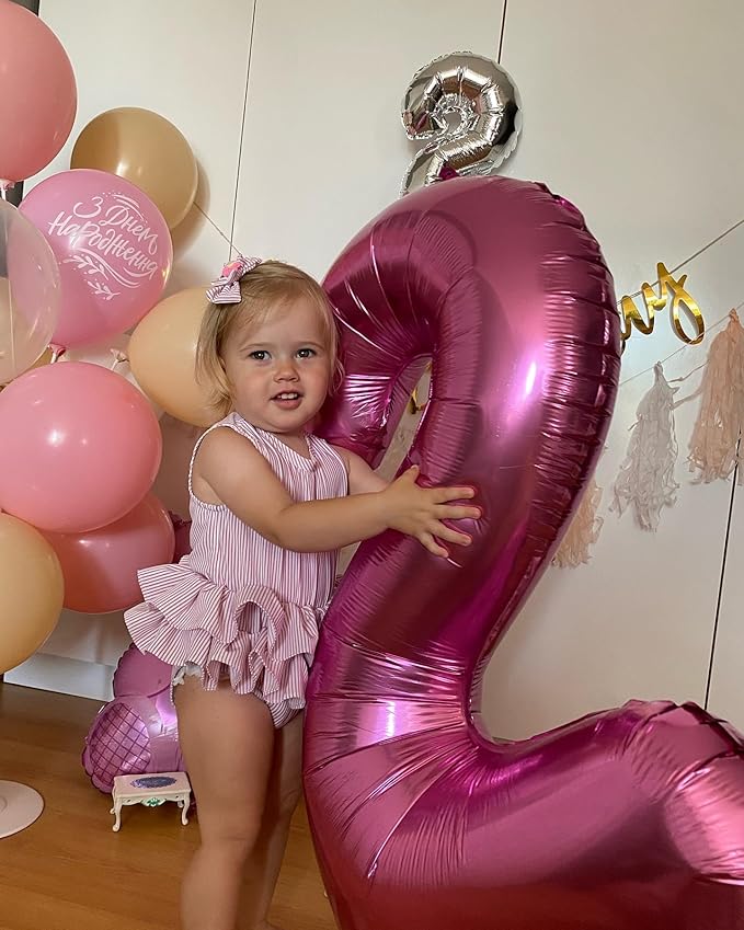 Pink Number 8 Balloon 40 Inch, 8th Birthday Party Decorations for Children, Giant 8 Foil Balloon for Party Supplies