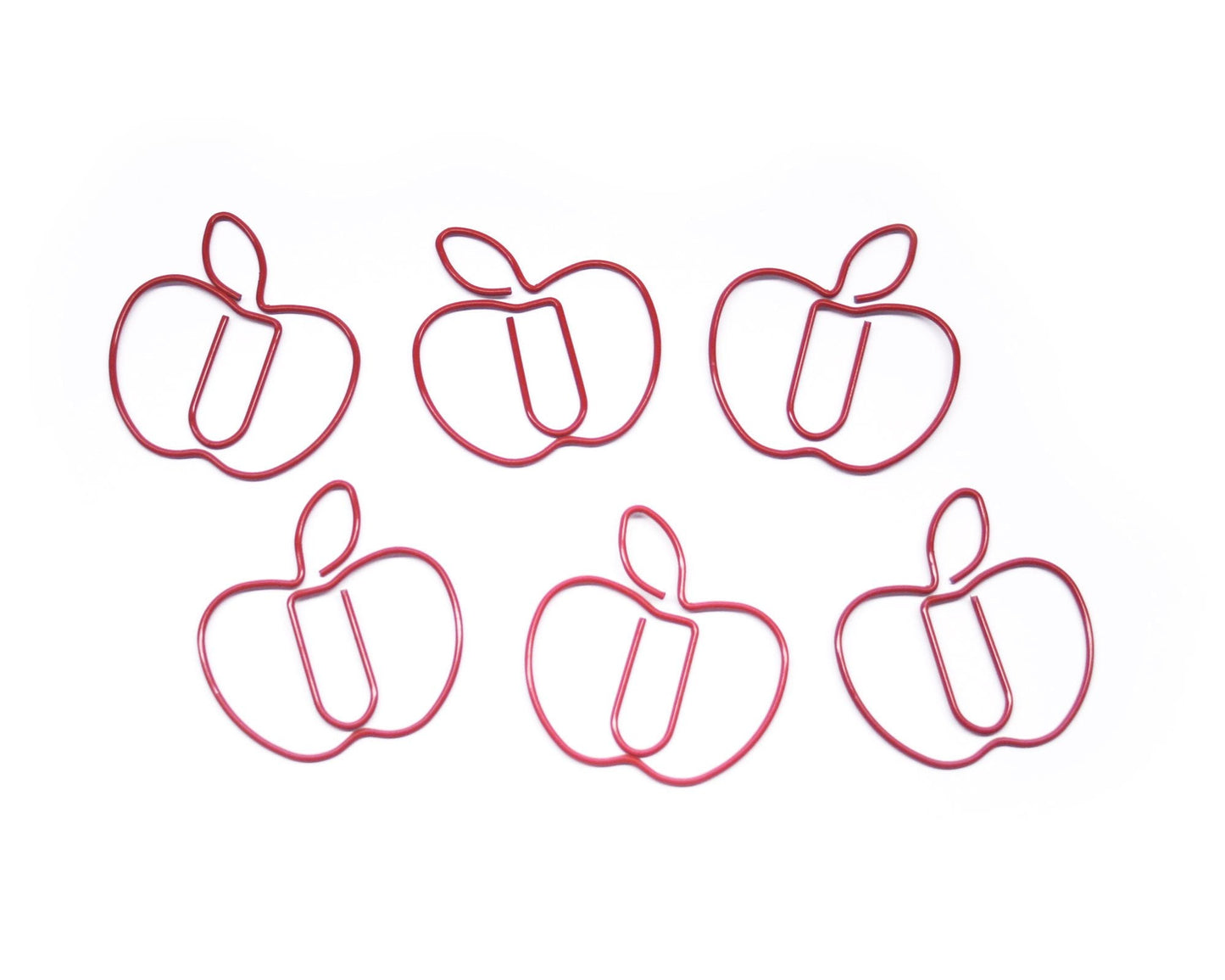 Butler in the Home Apple Paper Clips 100 Count Red Fruit Shaped Clips with Storage Tin for Teachers, Classrooms, Planners, and Office Organization