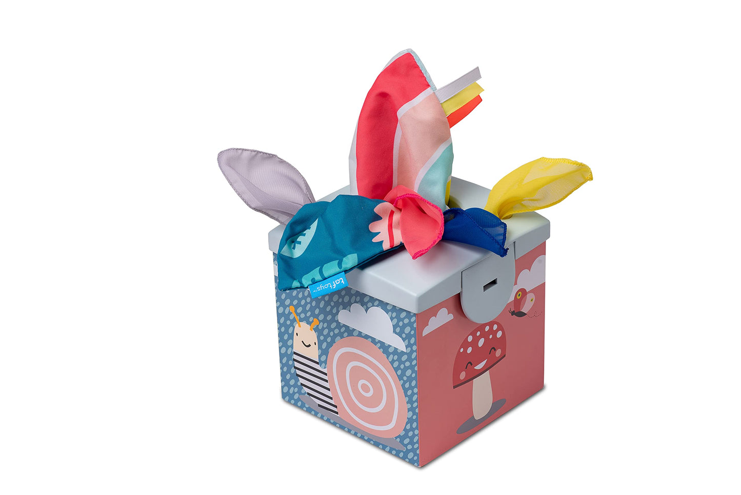 Taf Toys Sensory Crinkle Tissue Box for Toddlers. STEM Montessori Toy with Colorful Soft Scarves and Crinkling Blankies