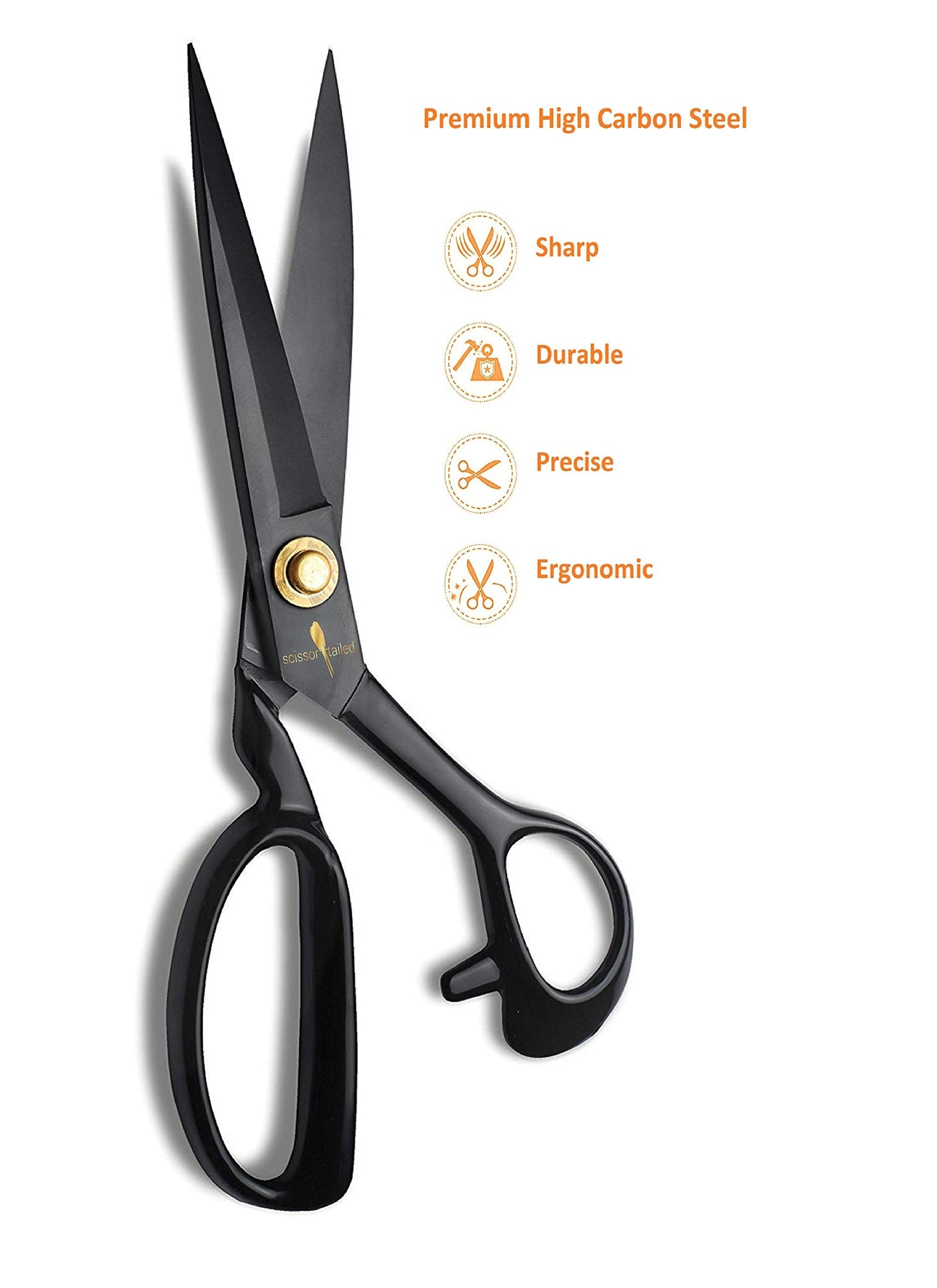 Professional Tailor Scissors 8 Inch for Cutting Fabric Heavy Duty Scissors for Leather Cutting Industrial Sharp Sewing Shears for Home Office Artists Dressmakers