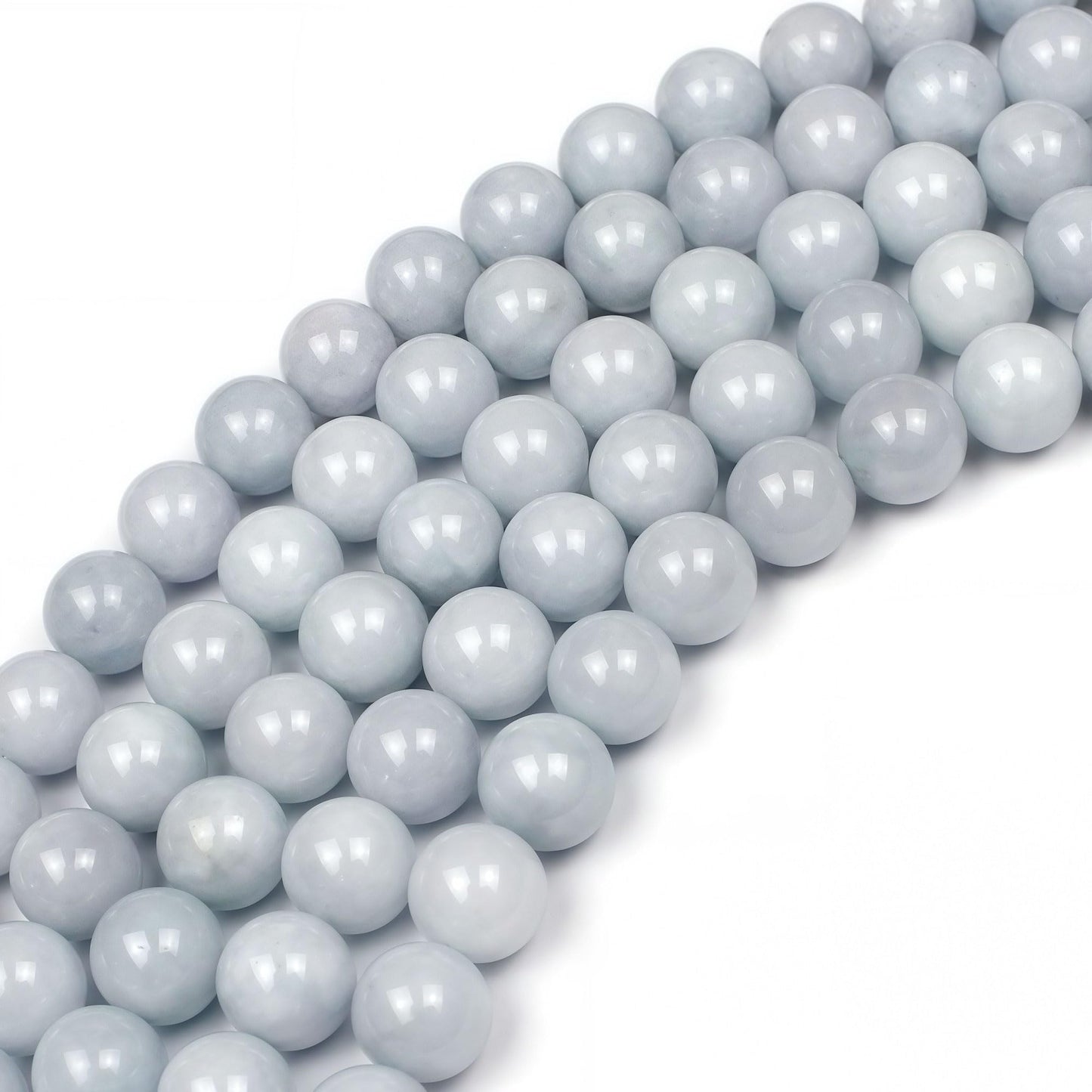 MJDCB Natural Round Aquamarine Gemstone Spacer Loose Beads Spacer Beads for DIY Jewelry Making Strand 15"