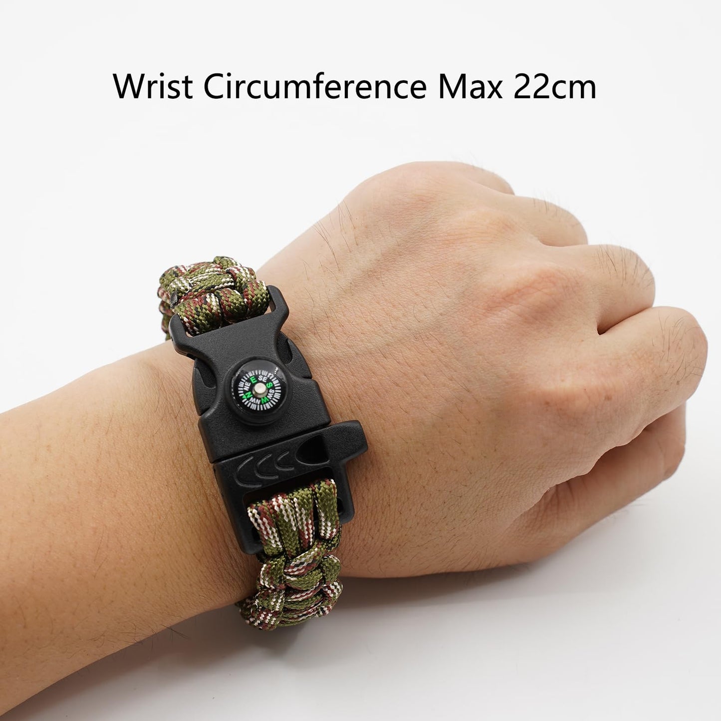 RLXMARTD 8 Pack Emergency Survival Bracelet with Whistle and Compass,Survival Kit,Wildness Emergency Survival Kit for Camping,Outdoor Travel, Hiking