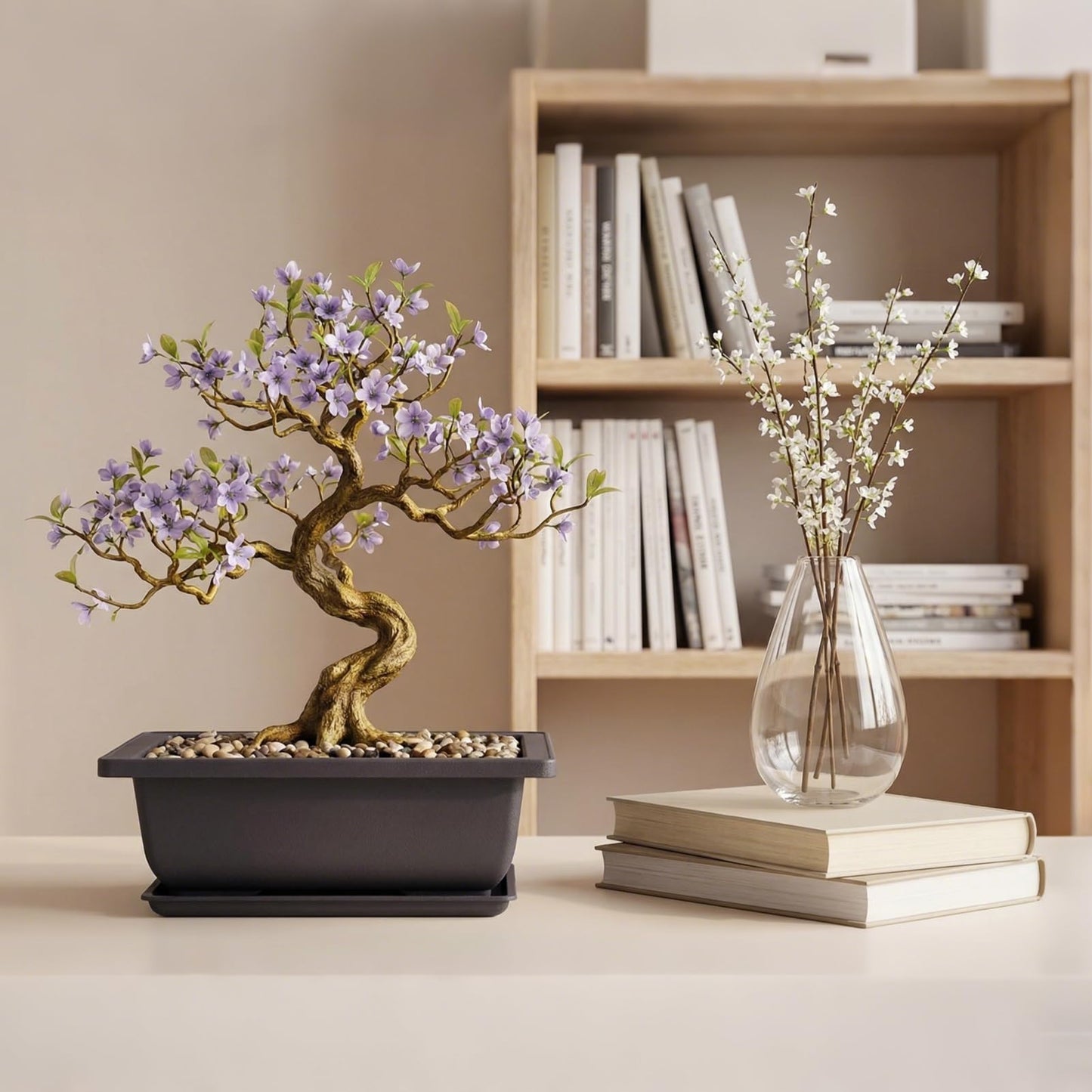 Little pot friend Bonsai Pots, Plastic Bonsai Tree Pots, Bonsai pots with Humidity Tray and Drainage, Suitable for Growing Potted Plants in Both Indoor and Outdoor Gardens (Rectangle, 3pcs-6.5")
