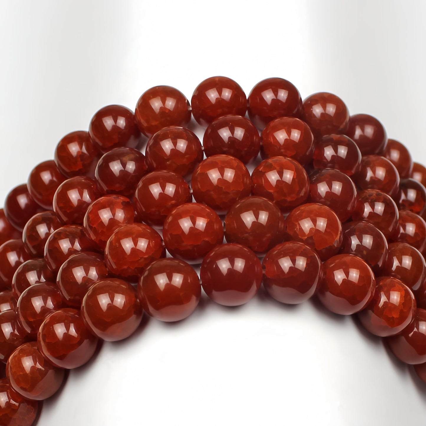 MJDCB Natural Stone Beads 8mm 43pcs Red Dragon Vein Carnelian Agate Loose Gemstone Bead Charms for Jewelry Making Bracelet Necklace Earring Pendant