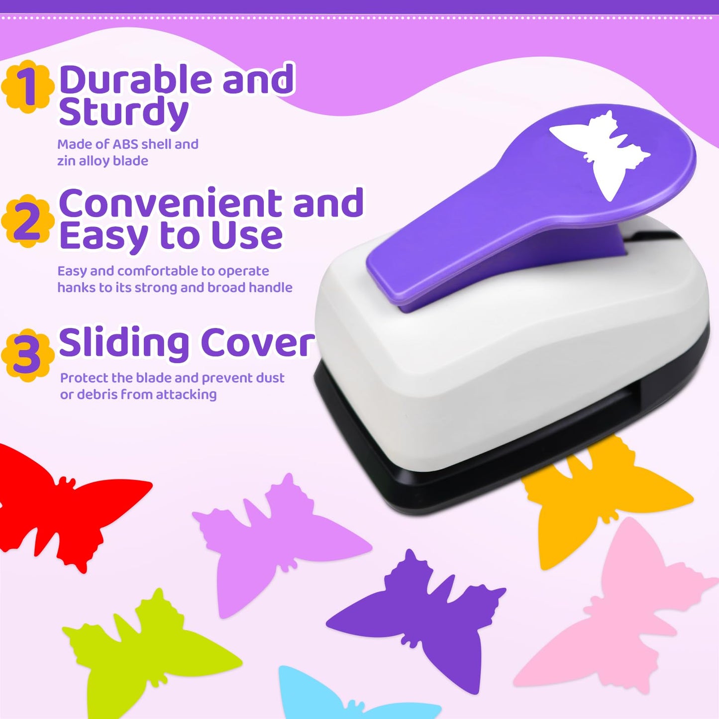 Butterfly Punch 2 Inch, Butterfly Craft Puncher for Card Making DIY Albums, Butterflies Hole Shape Punches for Paper Crafting, Craft Lever Butterflies Punch Handmade