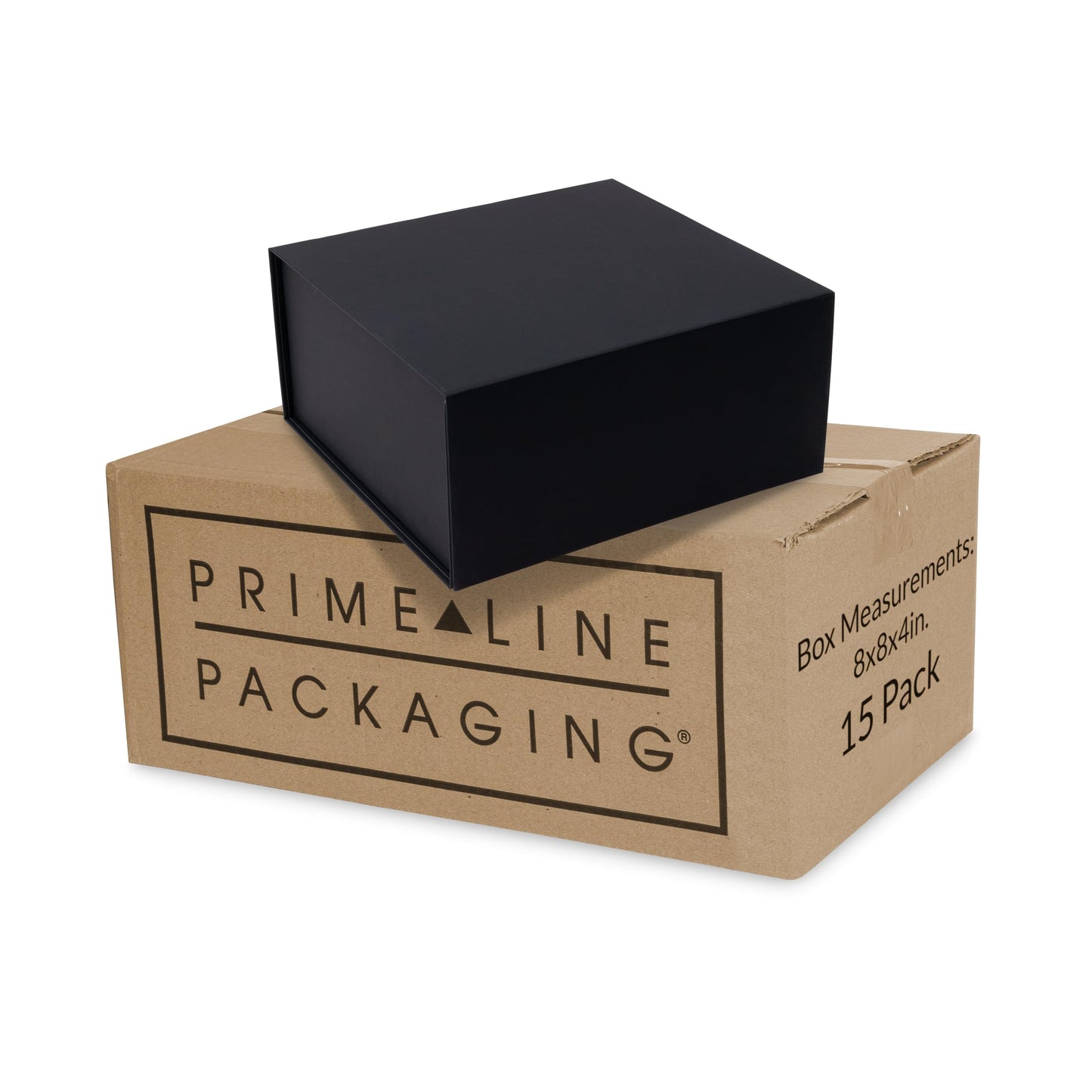 Prime Line Packaging Gift Boxes with Lids, Small Black Magnetic Gift Boxes for Presents, Small Business, Birthdays, Weddings, Graduation, Retail Storage, Bulk, 8x8x4, 15 Pack