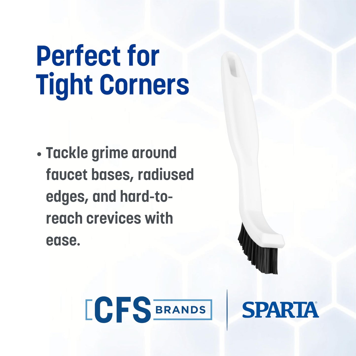 SPARTA Flo-Pac Grout Brush Crevice Brush, Detail Brush, Nylon, 8 Inches, White