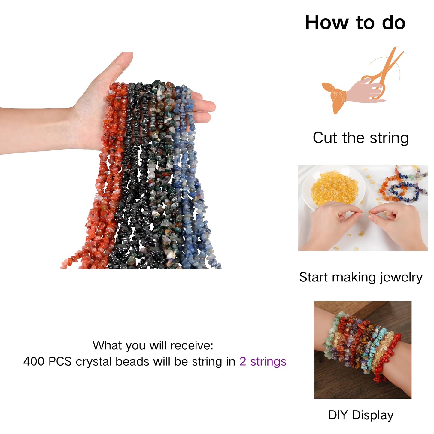 XIANNVXI Snowflake Obsidian Beads, Natural Chip Stone Beads 400Pcs Crystal Bead 5-8mm Irregular Healing Crystal Loose Rocks for DIY Jewelry Making