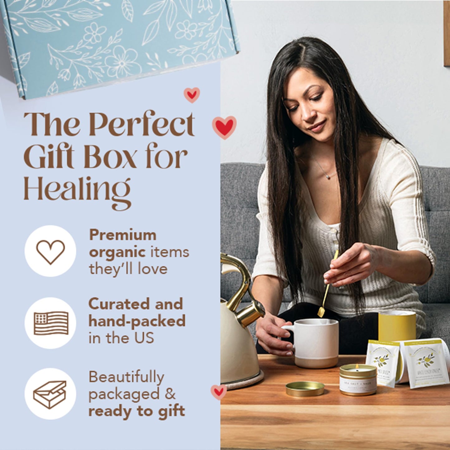 Unboxme Mini Healer Spa Gift Basket for Women – Self Care Gift Box & Wellness Care Package with Card, Relaxation Gift for Birthday or Get Well Soon