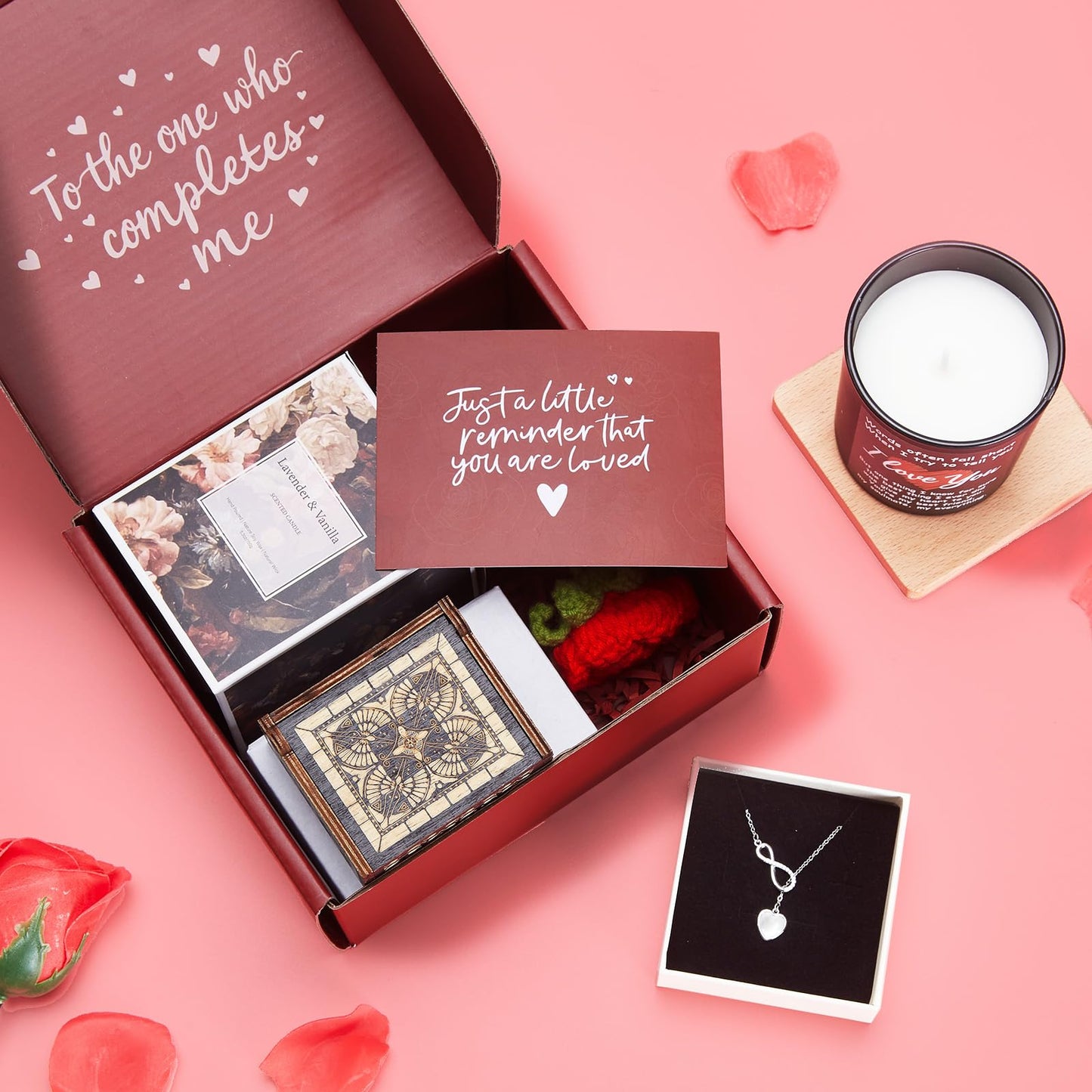 Valentines Day Gifts for Her, Romantic Gifts for Girlfriend, Wife, Valentine's Gift Bulk for Her, Valentine Gift Baskets for Women, Unique Present for Wedding Engagement Anniversary Bulk Set
