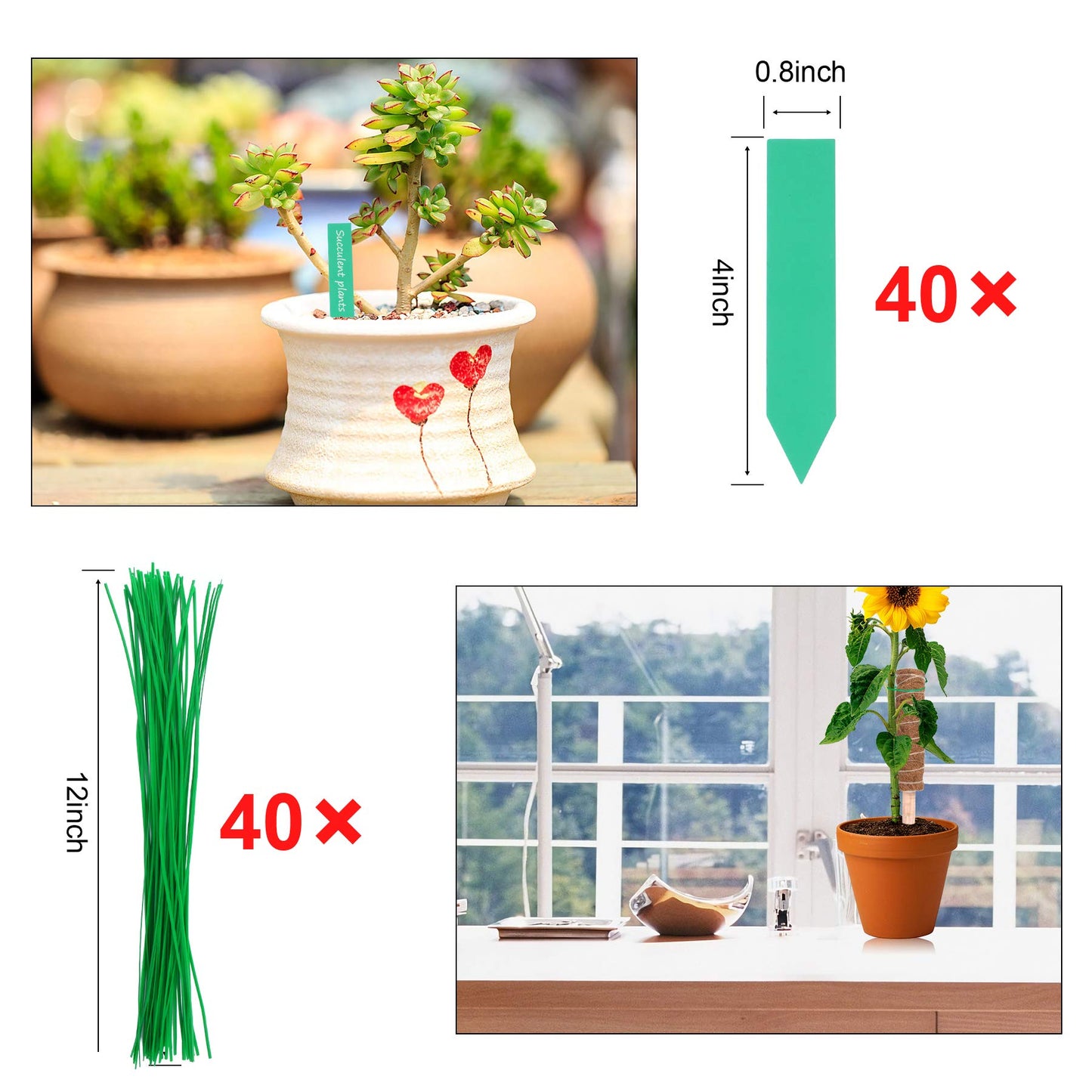 Moss Pole, Augshy 48 Inch Moss Poles - 4Pcs 12 Inch Coir Totem Poles Moss Climbing Sticks for Indoor Creepers Plant Support Extension