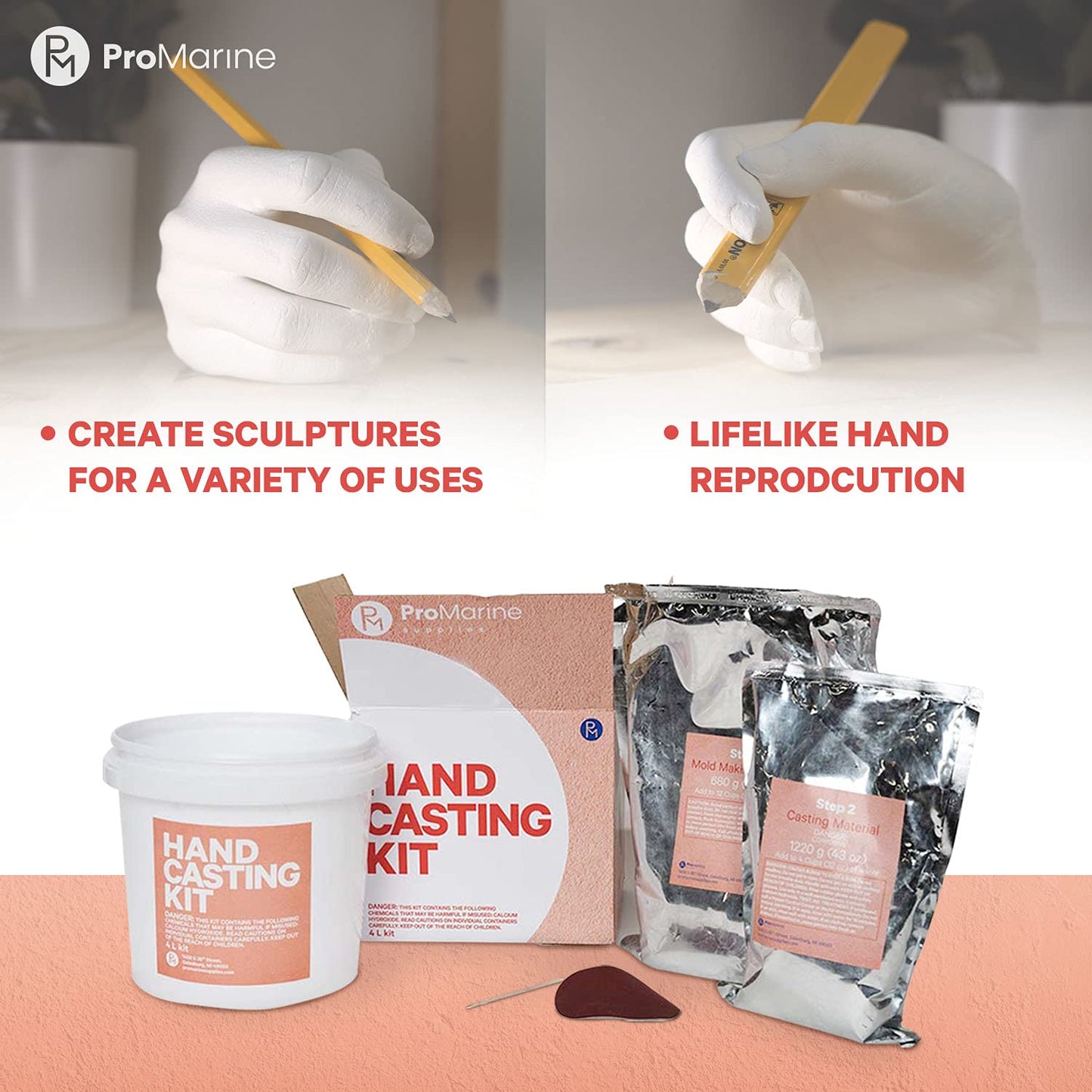 Promise Epoxy Hand Casting Kit, 4-Liter Kit - DIY Mold-Maker for Creating Hand Sculptures, Unique Arts and Crafts Gift, for Couples, Weddings, Anniversaries, and Family Keepsakes
