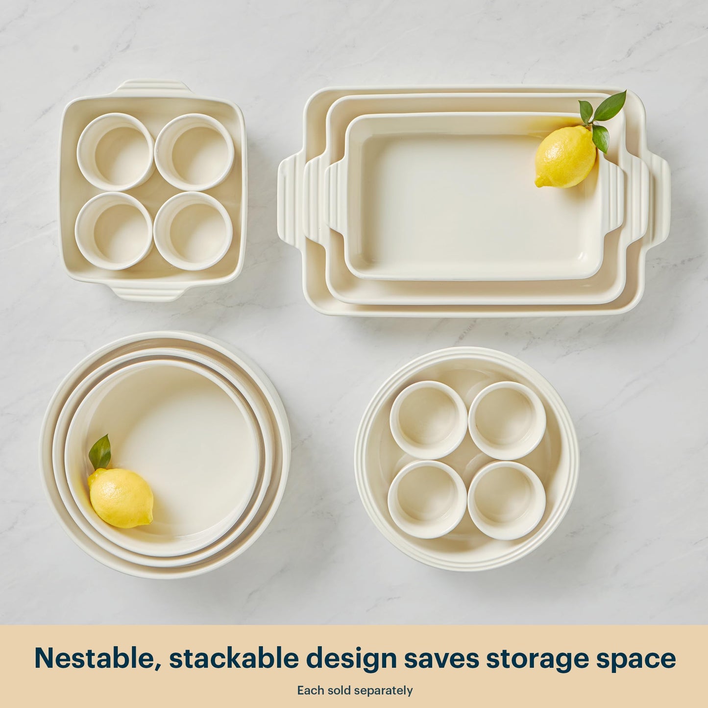 Pyrex 8-Piece Ceramic Complete Bakeware Set, Nonstick Pie, Casserole, Cake, Lasagna Oven Pans, Bakers, For Baking, Roasting, Steaming