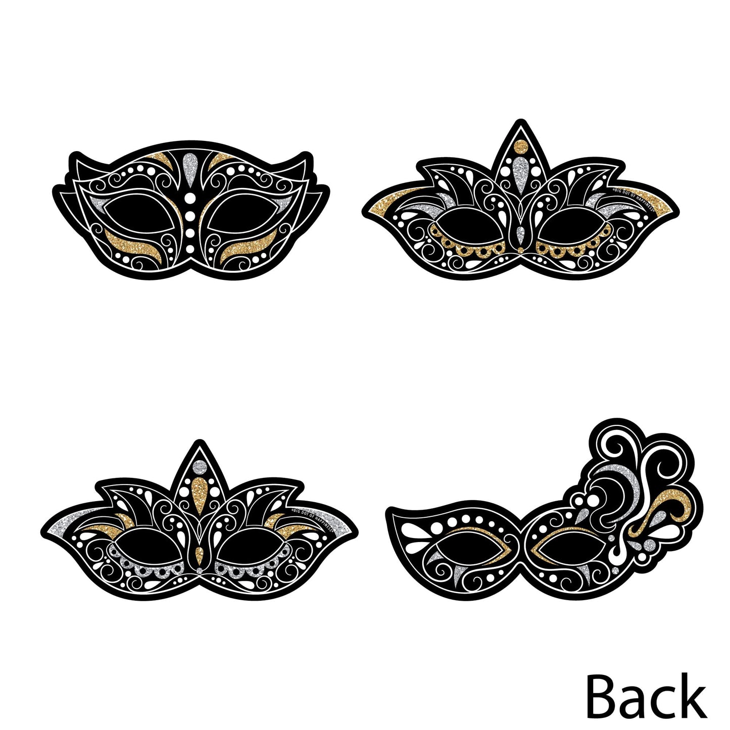 Big Dot of Happiness Masquerade - Decorations DIY Venetian Mask Party Essentials - Set of 20