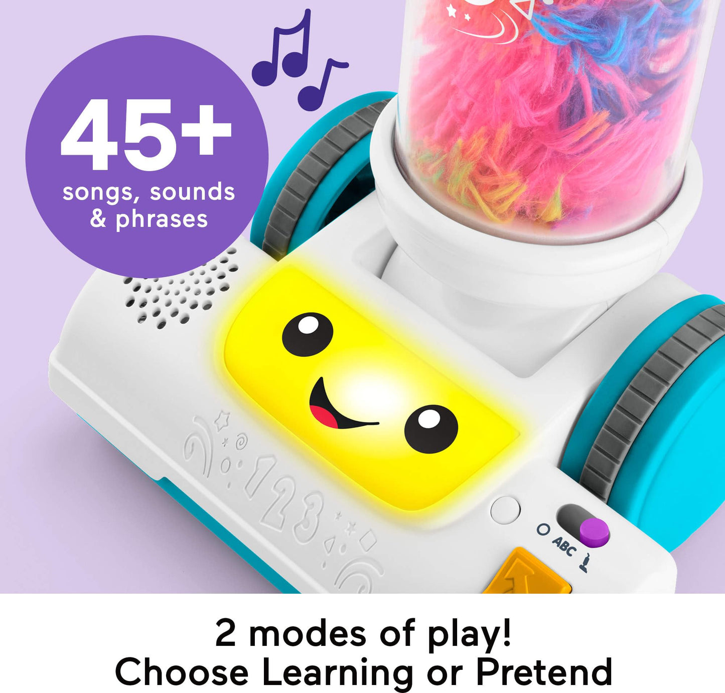 Fisher-Price Toddler Toy Laugh & Learn 2-in-1 Vacuum with Duster, Lights & Learning Songs for Pretend Play Kids Ages 2+ Years