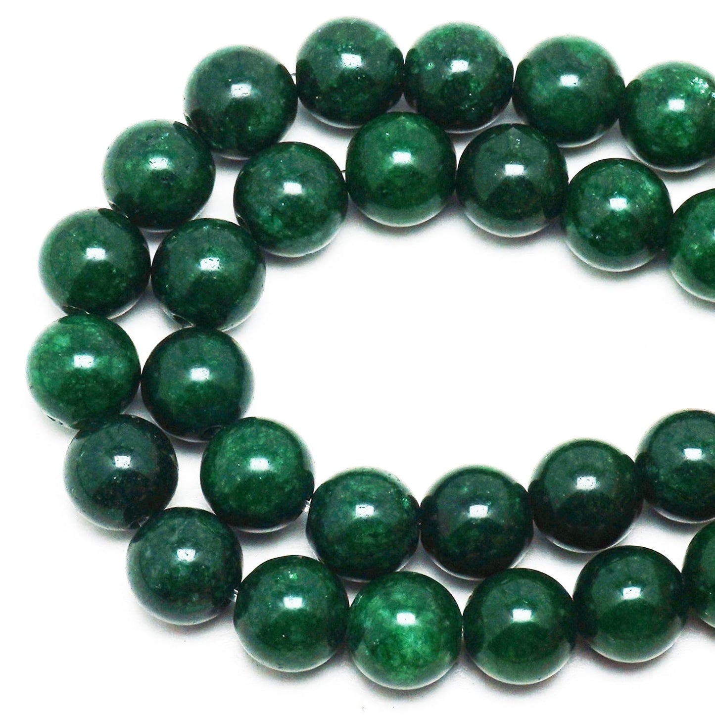 DIQIO Natural Green Jade Beads for Jewelry Making - Stone Beads Gemstone Beads for Bracelets, 6mm Crystal Round Loose Beads(58-60pcs, 6mm, Green Jade)