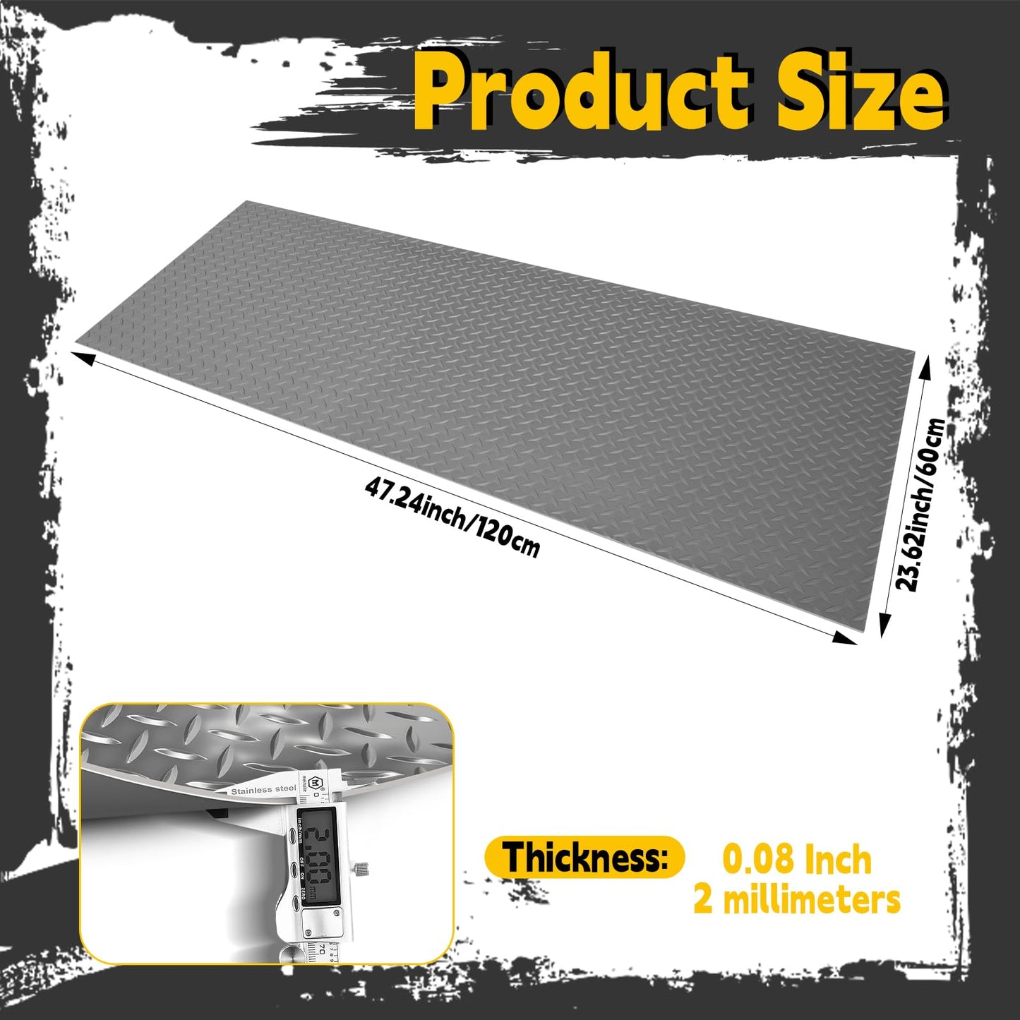 ARQRHTLY Workbench Mat, PVC Work Bench Mat with Non-Slip Texture, 2mm Thick Scratch & Stain Resistant Surface for Painting, Woodworking, Crafting, Building and Tool Protection (Grey, 23.62" x 47.24")