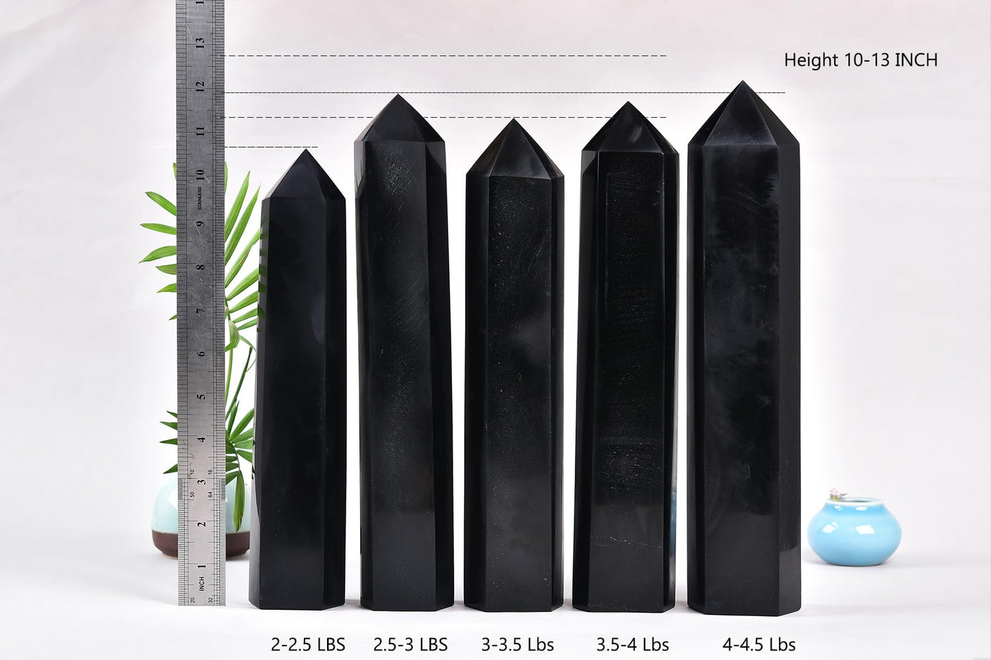 AMOYSTONE 1PC Large Obsidian Tower Stone Wand Healing Crystal Hexagonal Natural Rock Crystal Wand 6 Points Rock Tower for Home Decor 2-2.5 Lbs