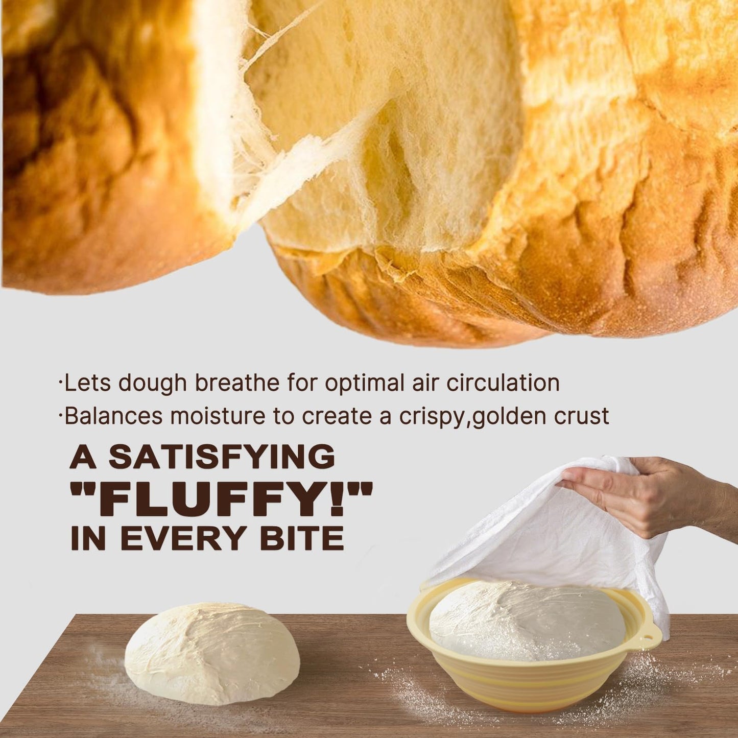 LAMPIZZERIA Silicone Proofing Basket Set Round & Oval - D'ita Collapsible Bread Banneton with Tools (Non-Stick, Easy Clean) Complete Baking Gift Kit Bread Proofing for Home Bakers