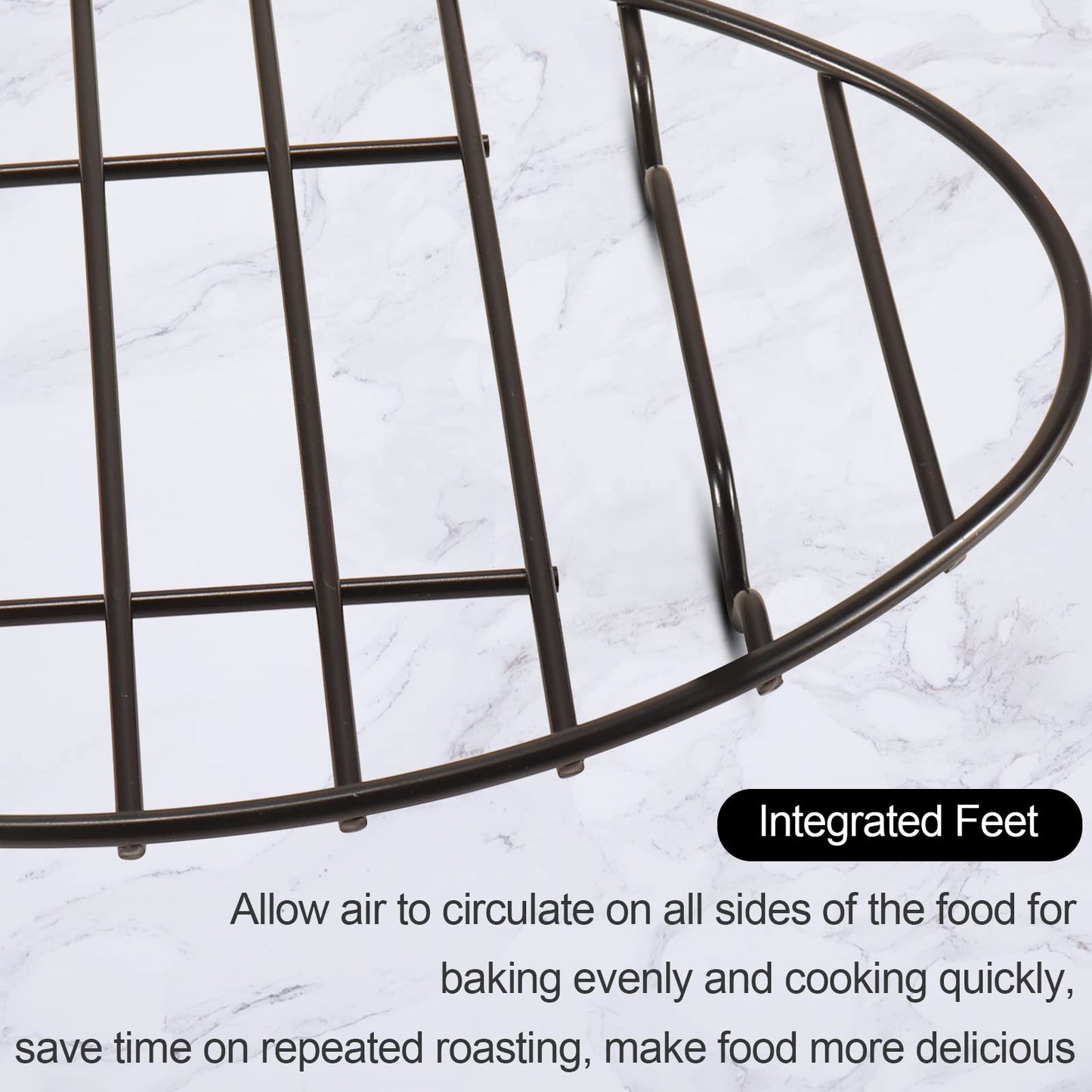 Fivebop 2 Pack Roasting Racks Oval Non Stick Stainless Steel Cooling Rack Grill Cooking Baking Grilling Roasting Steamer Rack Oven and Dishwasher Safe 12" x 8.5"