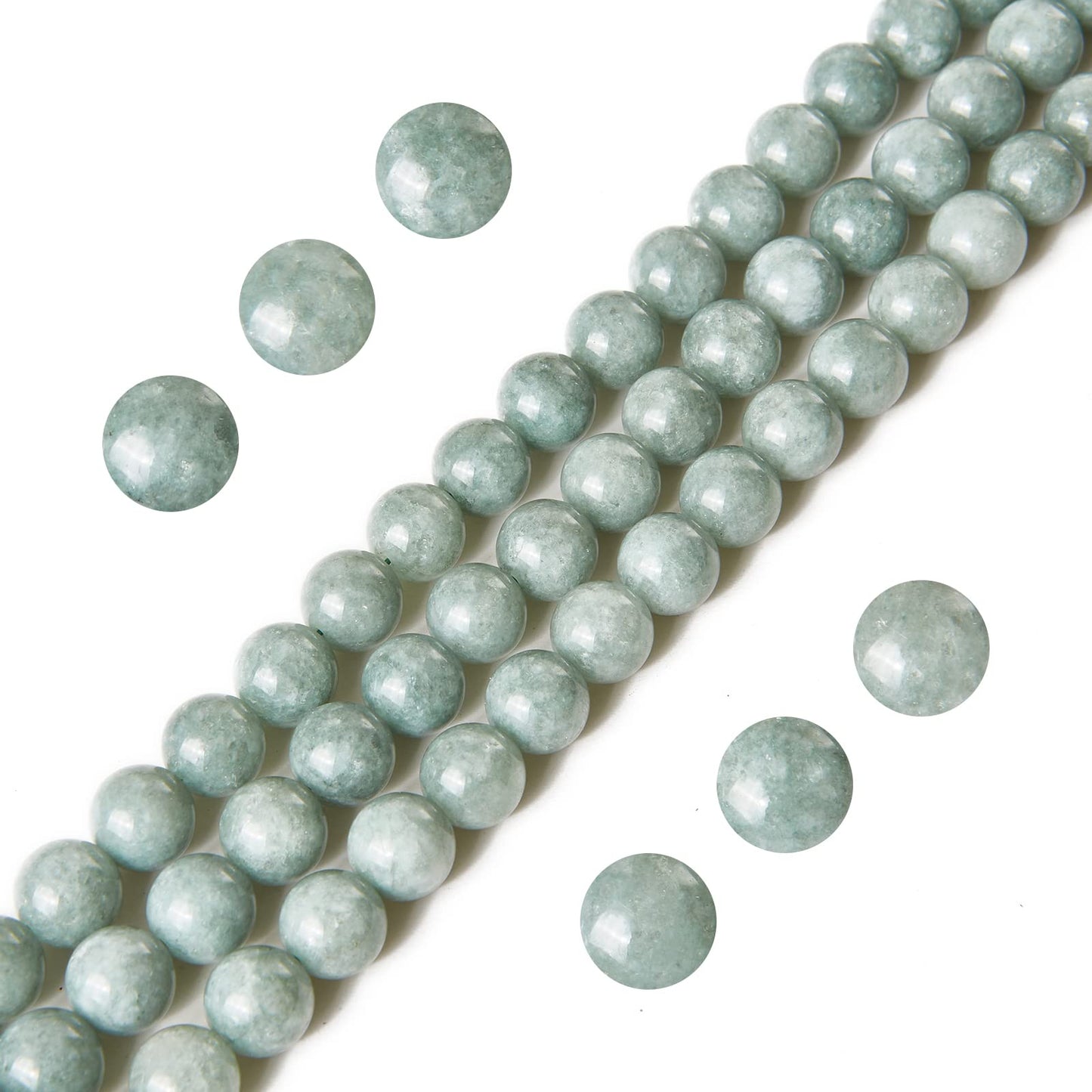 100pcs 8mm Burmese Jade Beads Natural Gemstone Beads Round Loose Beads for Jewelry Making