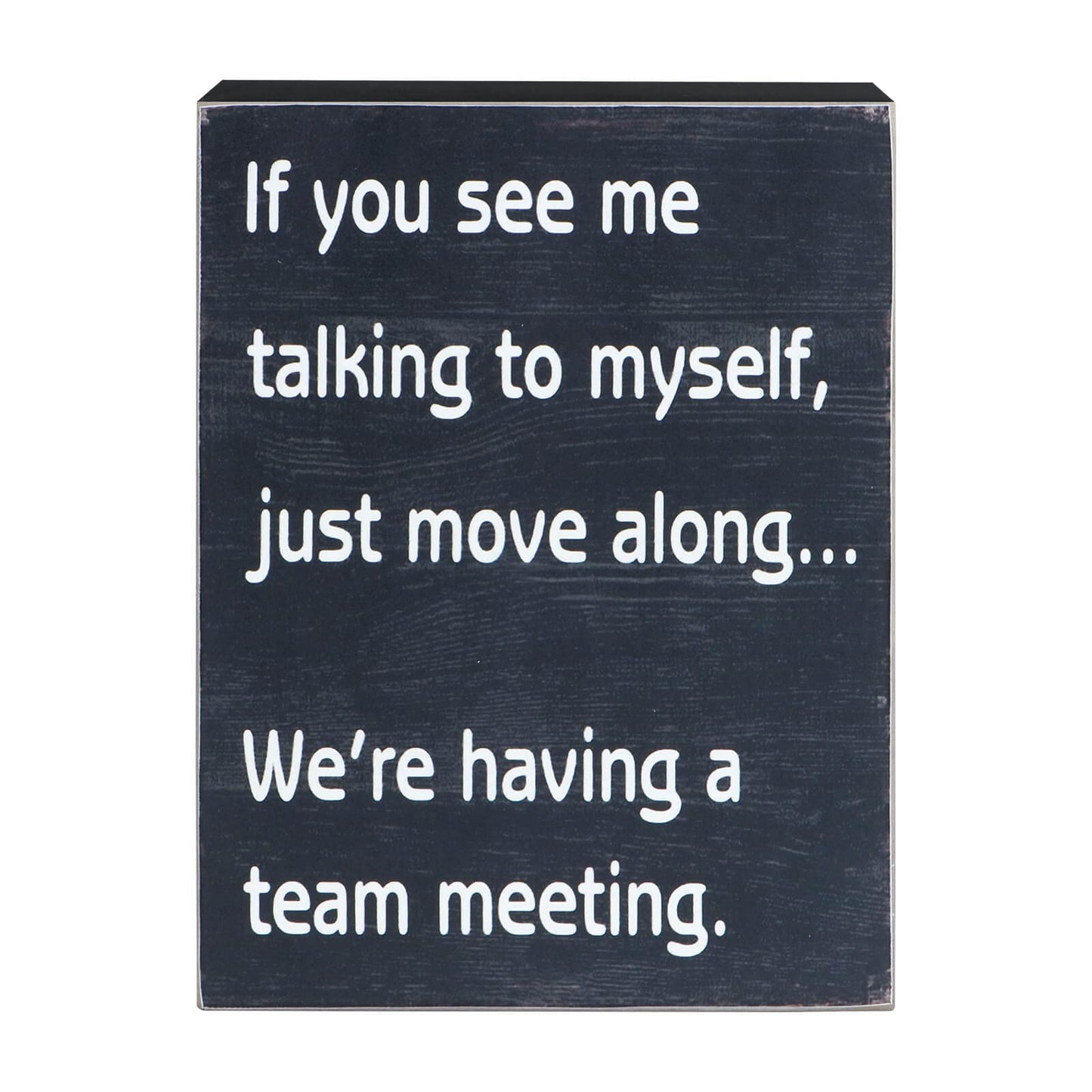 Esur Funny Office Desk Decor Wood Box Sign - Home Office Decorations Supplies for Women - Cute Cubicle Desk Accessories