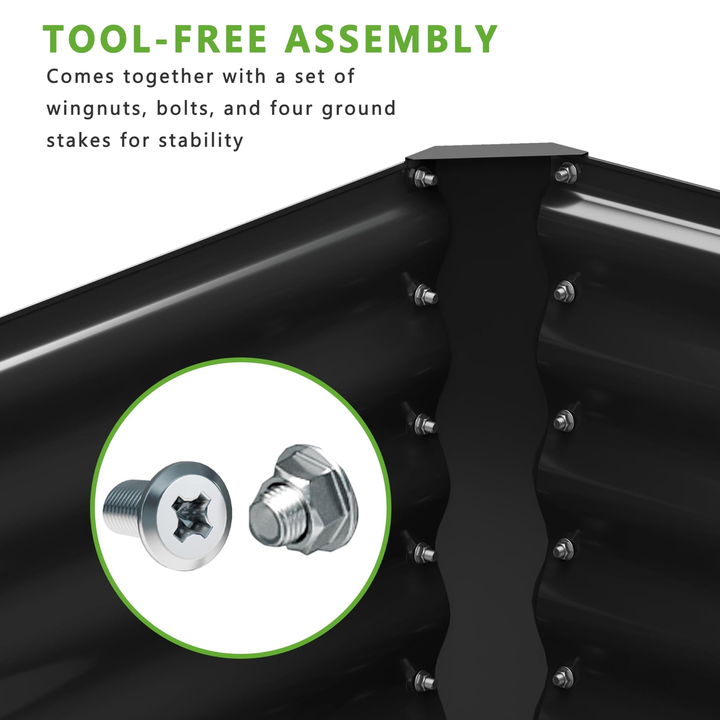 Nedenyou 2PCS 4x2x1FT Galvanized Raised Garden Bed,Planter Raised Beds-Metal Garden Box,Large Plant for Outdoor Planting, Vegetables Bed，Flower,herb-Black