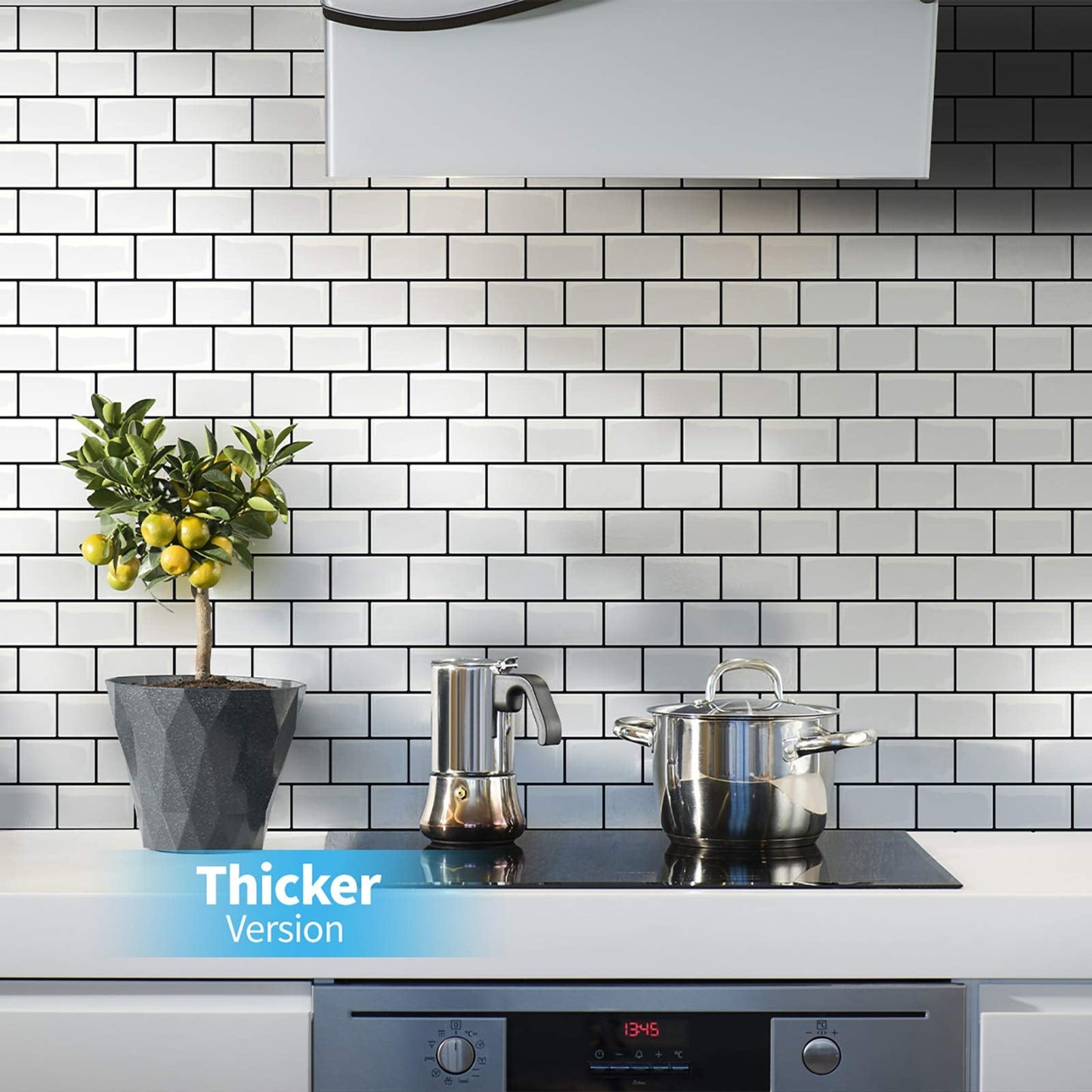 Art3d Peel and Stick Backsplash for Kitchen White Subway (10 Tiles, Thicker Design)
