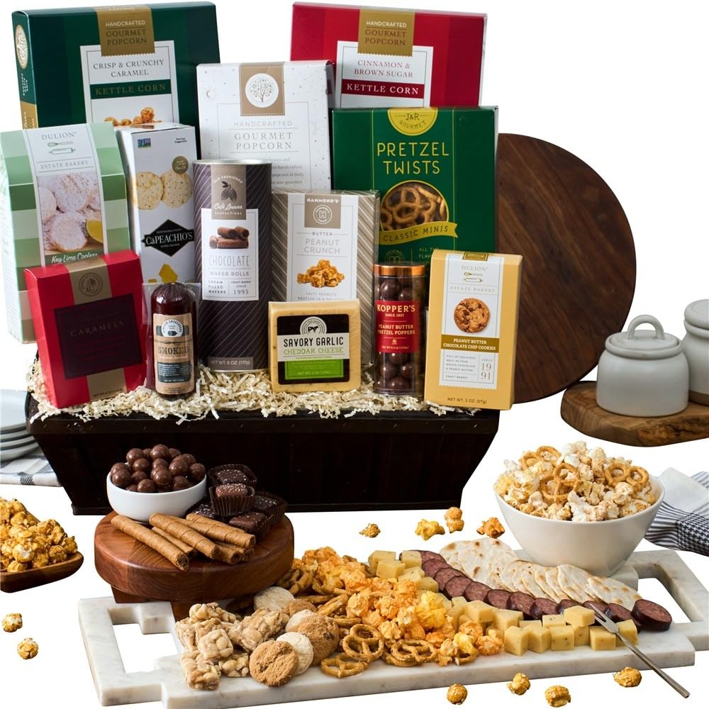 Snack & Chocolate Gift Basket Deluxe - Gourmet Food Gift by GourmetGiftBaskets.com