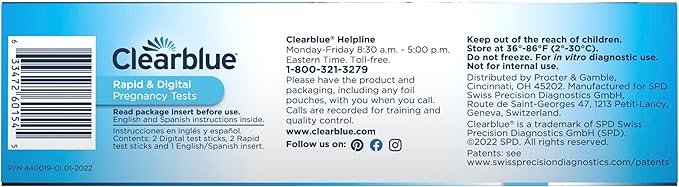Clearblue Pregnancy Test Combo Pack, 4ct - Digital with Smart Countdown & Rapid Detection - Value Pack