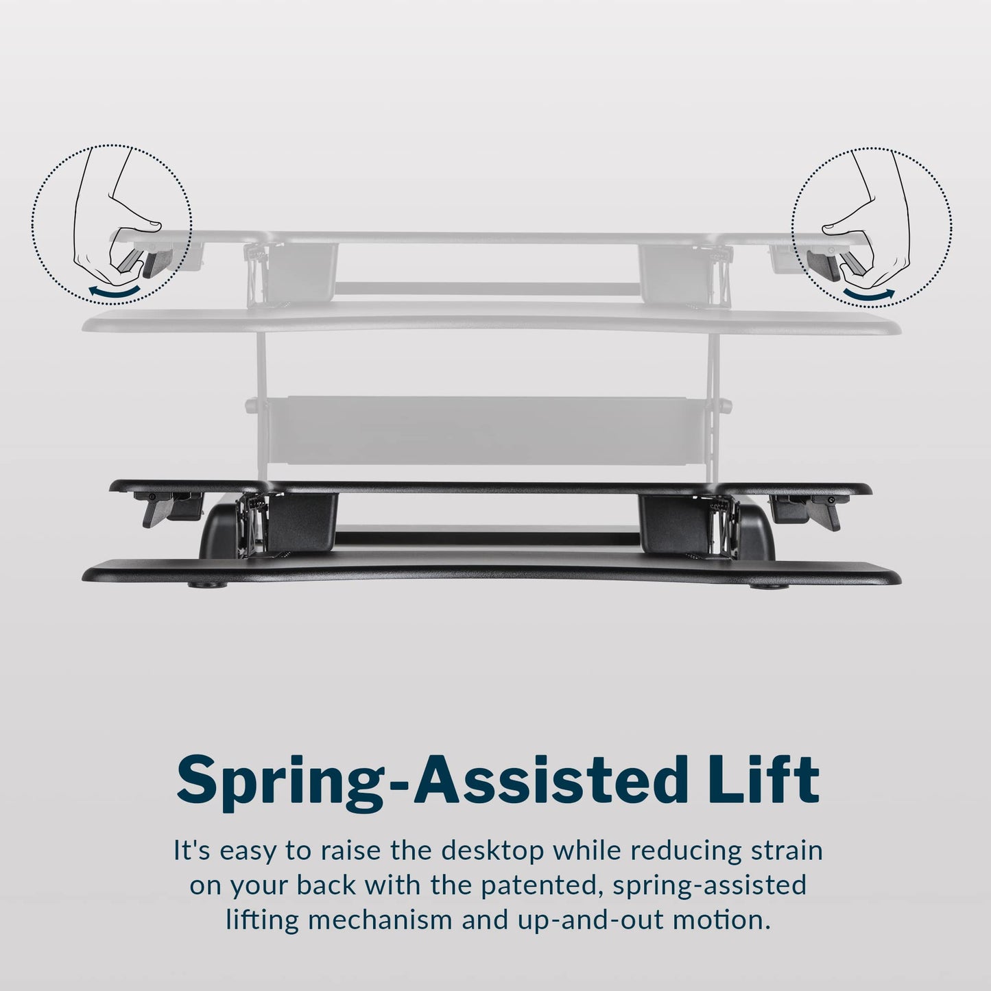 Vari VariDesk Pro Plus 36 - Adjustable Desk Converter with 11 Height Settings - Laptop Sit Stand Desk Riser for Home Office, Table Tops, Workspace - Fully Assembled with Spring Loaded Lift - Black