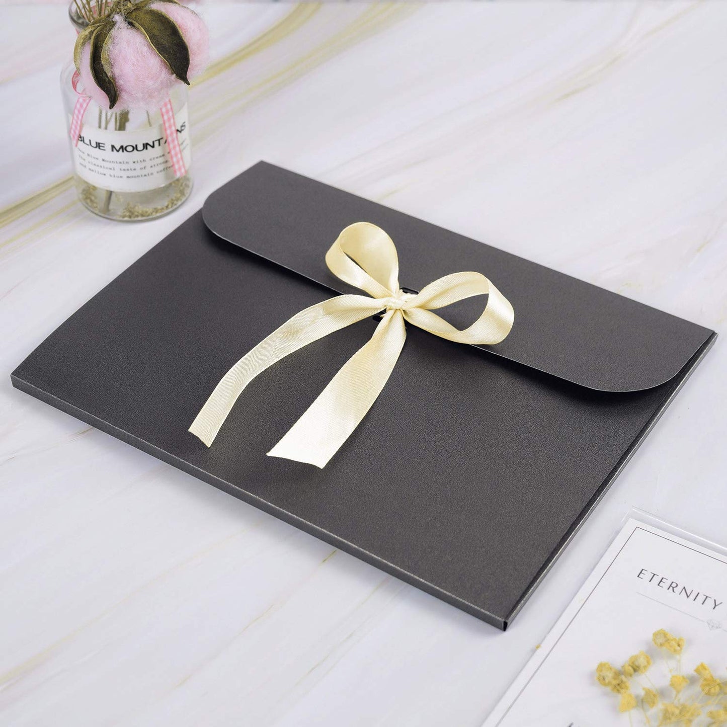 10pcs Paper Envelope Gift Bags with Ribbon Bowknot Holiday Envelope Party Gift Card Packaging Bag Wedding Presents Box for Underwear Silk Scarf Greeting Cards
