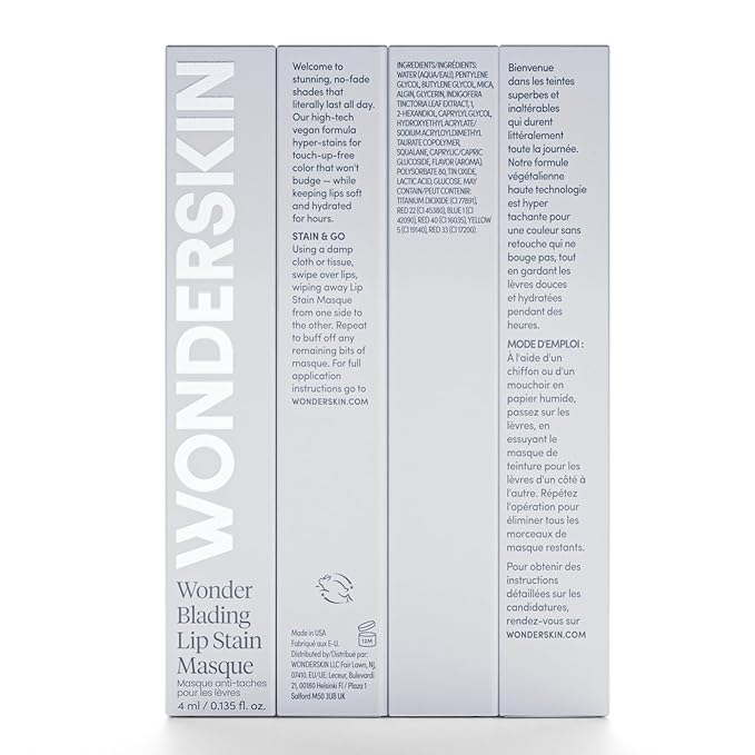 Wonderskin Wonder Blading Lip Stain Peel Off Masque, 2 Pack - Long Lasting, Waterproof & Transfer Proof Matte Pink Lip Tint Stain (Neon Rose Masque)