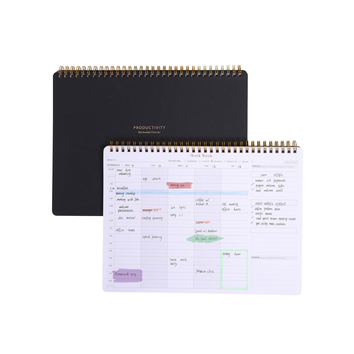 Weekly To Do List Planner with Hourly Schedule - A4 Workweek Desk Pad, 54 Sheets Weekday Planning Notepad, Workday Appointment Planner Book to Organize Your Daily Productivity - Undated Agenda