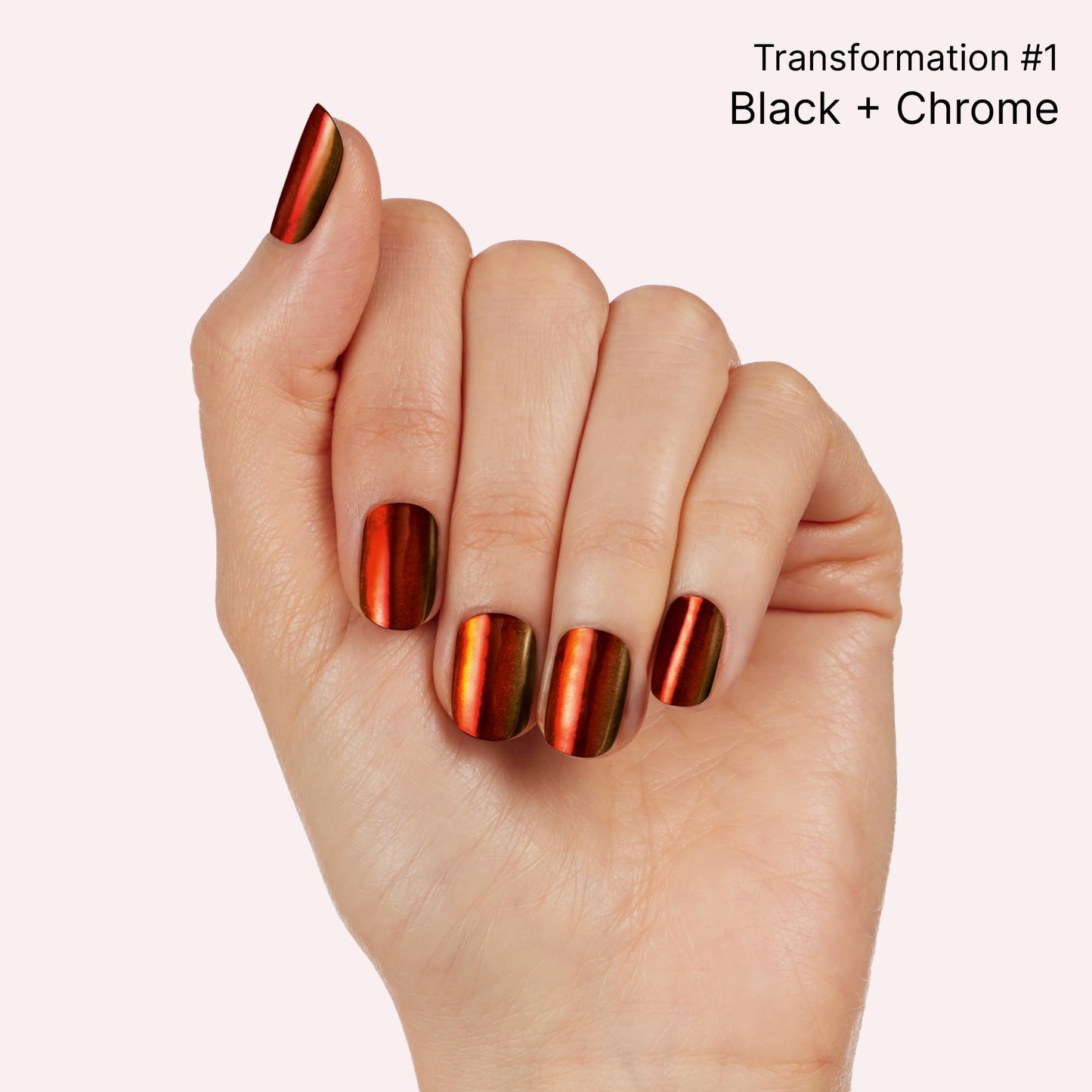 Dashing Diva Chromagic Gel Nail Strips - Glow to the Moon - Easy UV Free, Chip Resistant, Long Lasting Gel Nail Stickers and Chrome Powder