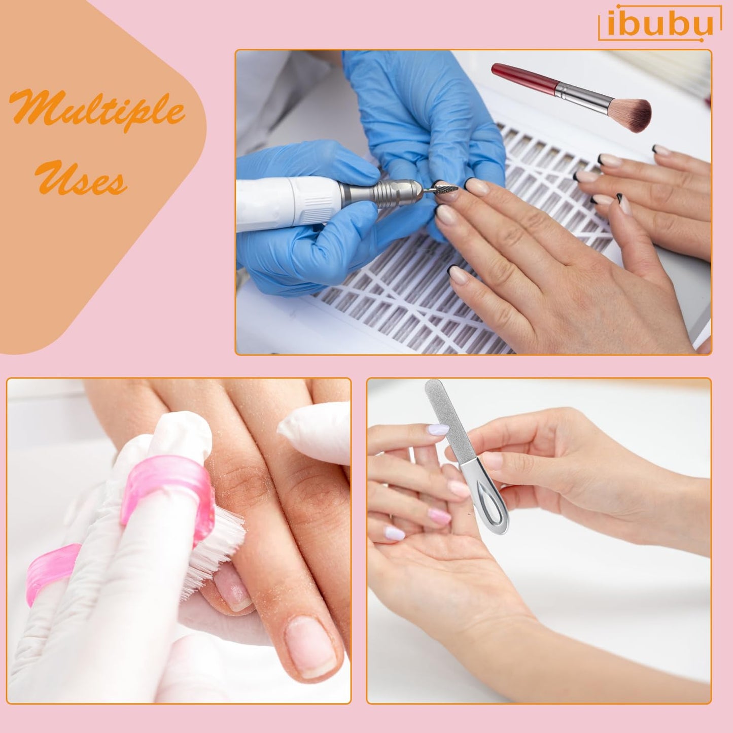 ibubu Nail Dust Collector Machine Professional Manicure Nails Dust Vacuum Cleaner Fan Nail Salon Dust Extractor 80w Powerful Nail Vacuum Dust Collector with Multiple Tool Kits Low Noise White