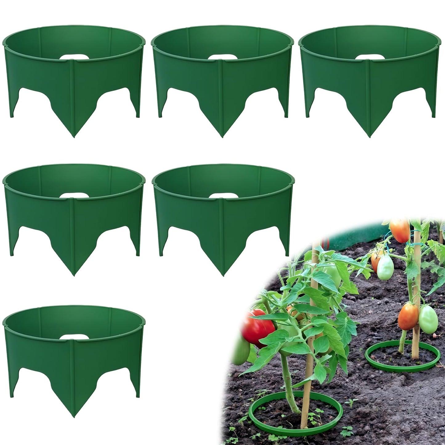 BROWNKNOT 30 Pcs 10 Inch Planting Grow Rings for Protect Planting Protective Round Edging to Separate Rock and Protect Plants for Deep Watering Veggies Herbs and Flowers(6 Set)