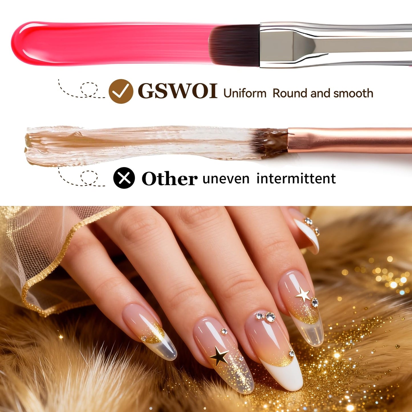 Large Round Nail Brush with Wooden Handle & Storage Pouch